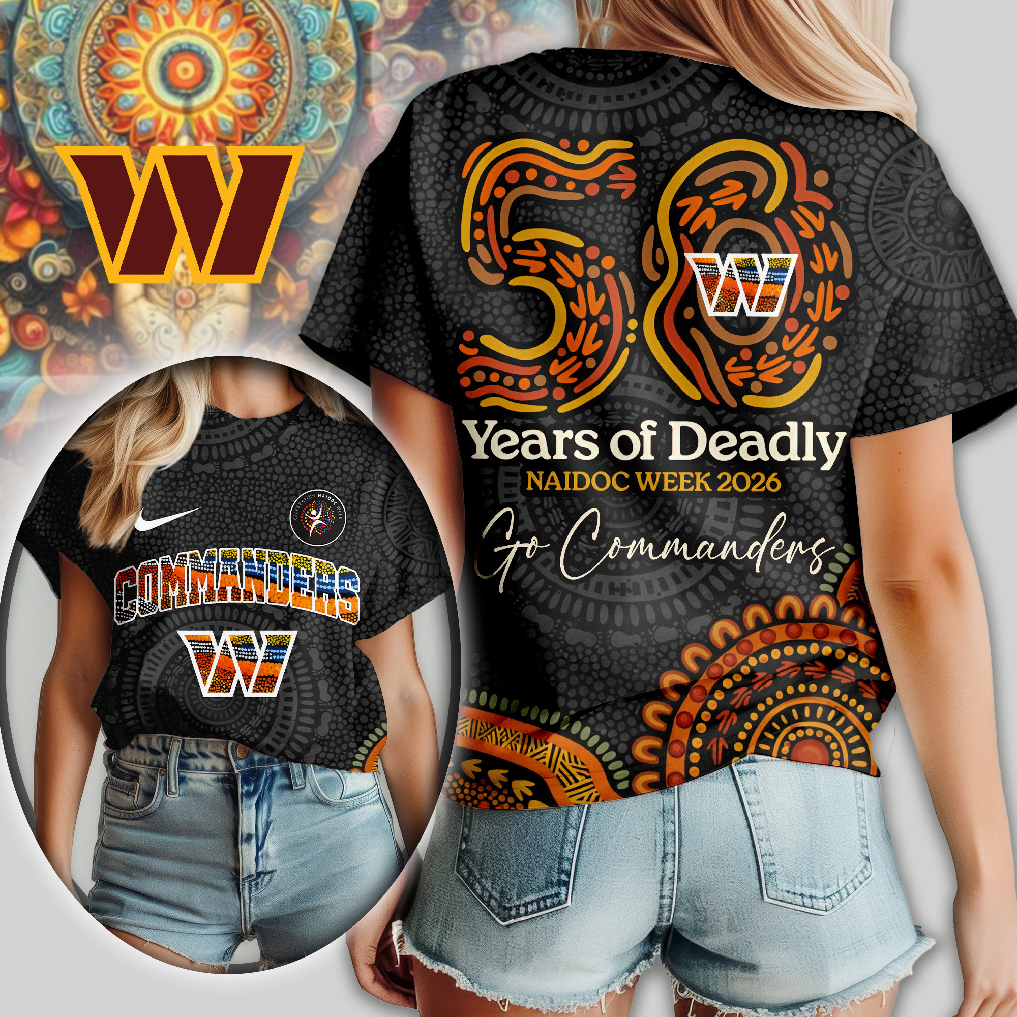 Washington Commanders | Premium NFL Naidoc Week 2026 Women Shirt TD