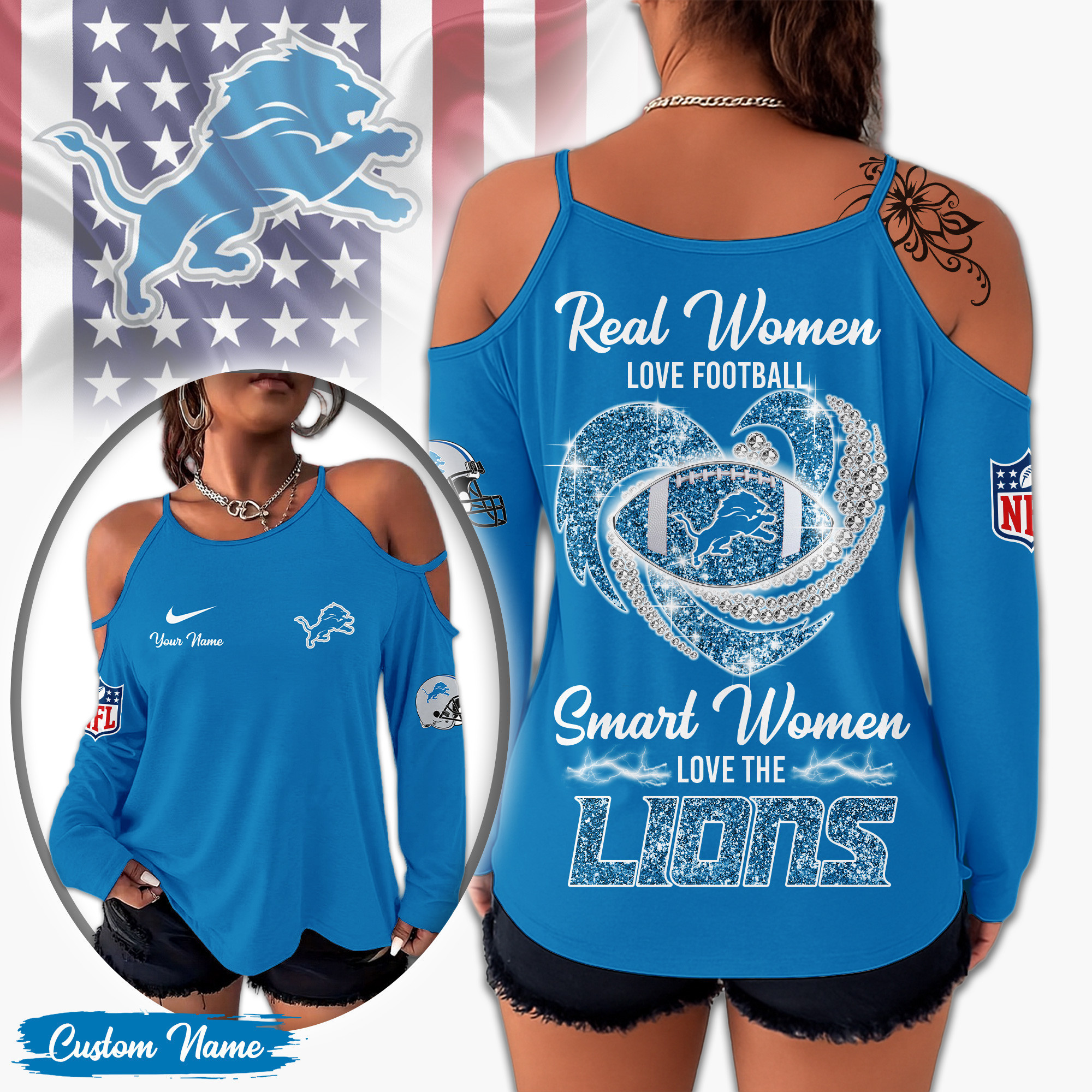Detroit Lions | Premium NFL Lady Tshirt TD