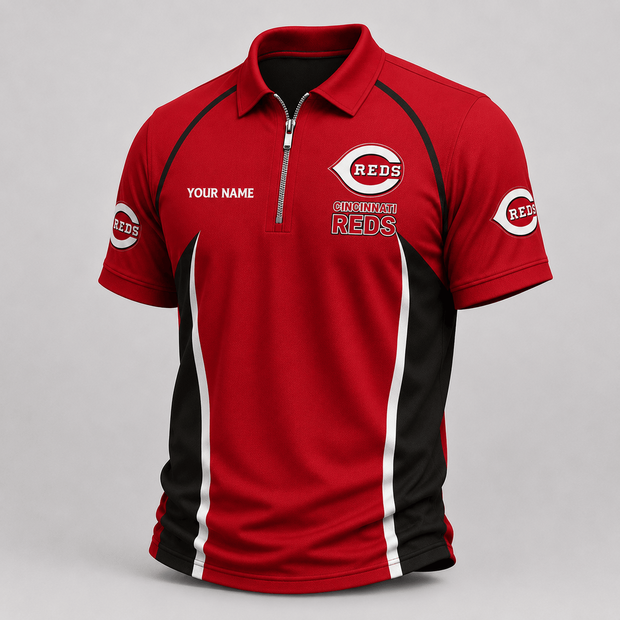 Cincinnati Reds | Premium MLB Performance Zipper Polo Shirt