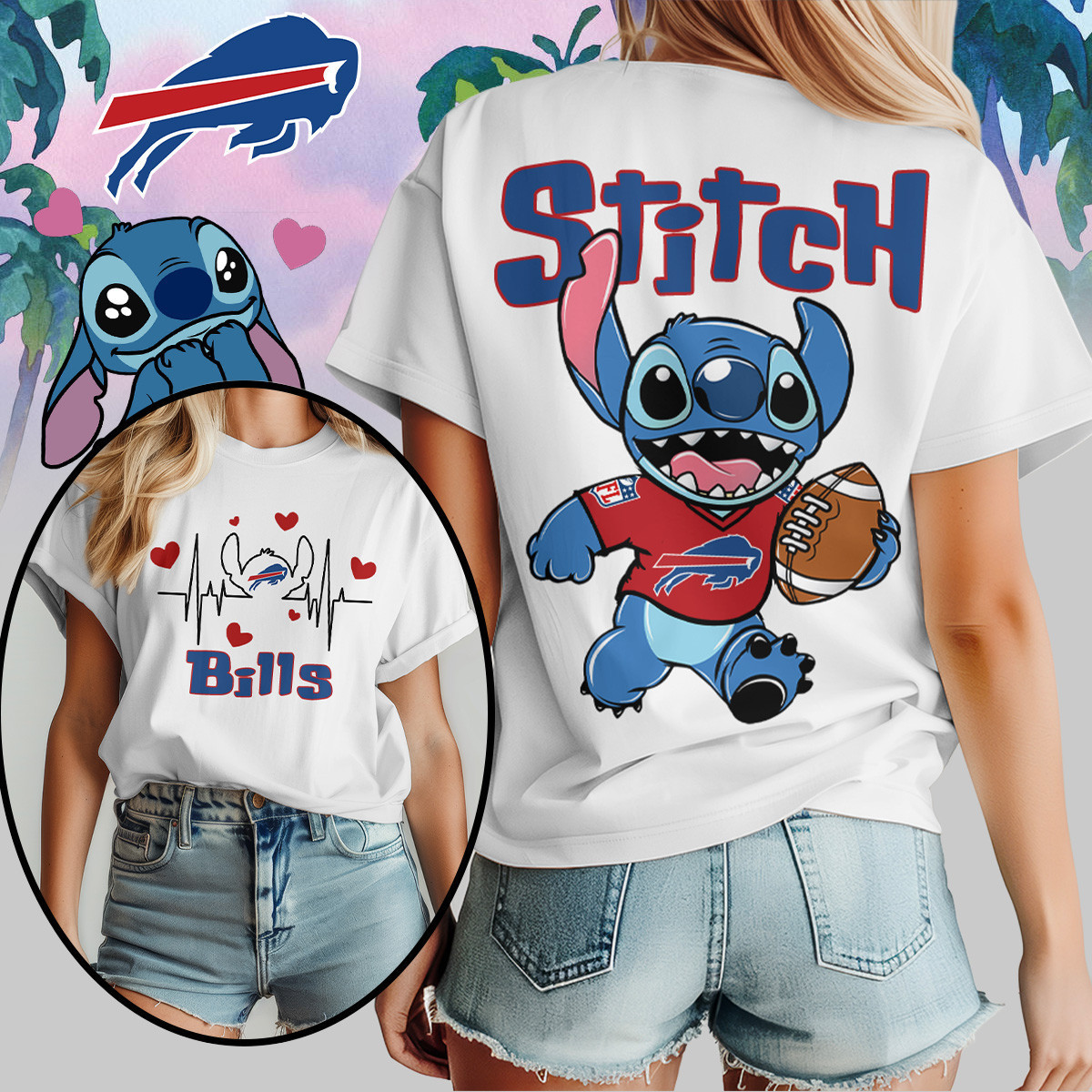 Buffalo Bills | Premium NFL Stitch Women Shirt TD