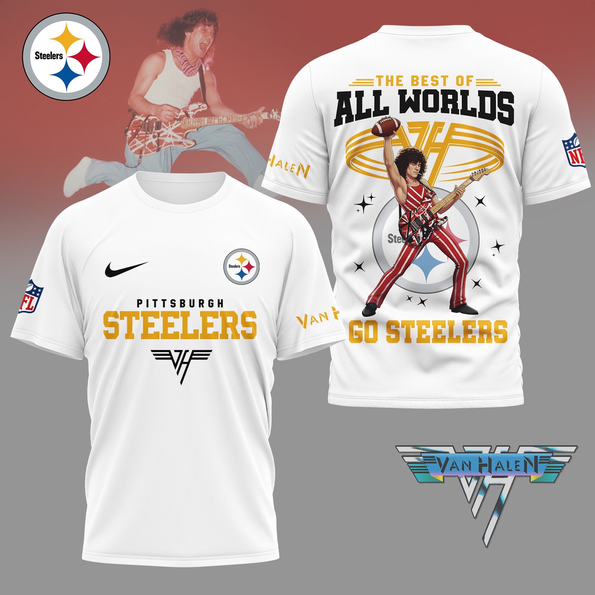 Pittsburgh Steelers | Premium NFL Van Halen Graphic 3D Shirt NY