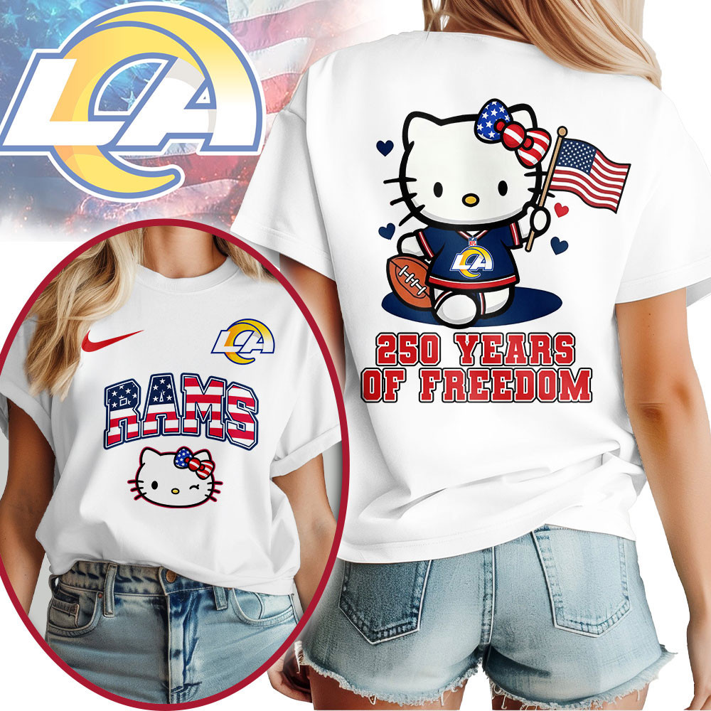 Los Angeles Rams | Premium NFL Hello Kitty Celebrates 250th Anniversary Women Shirt NP