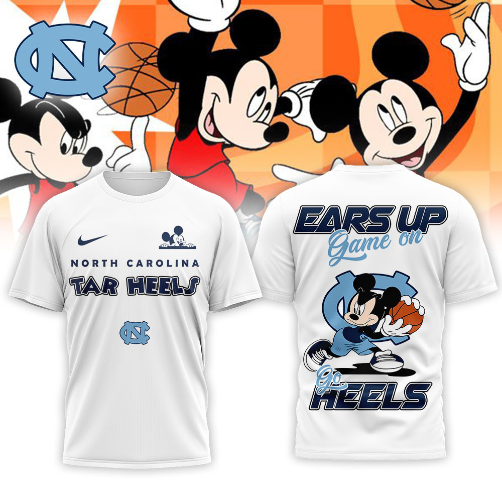 North Carolina Tar Heels | Premium NCAA Mickey Ears Up Game On 3D T-Shirt NP