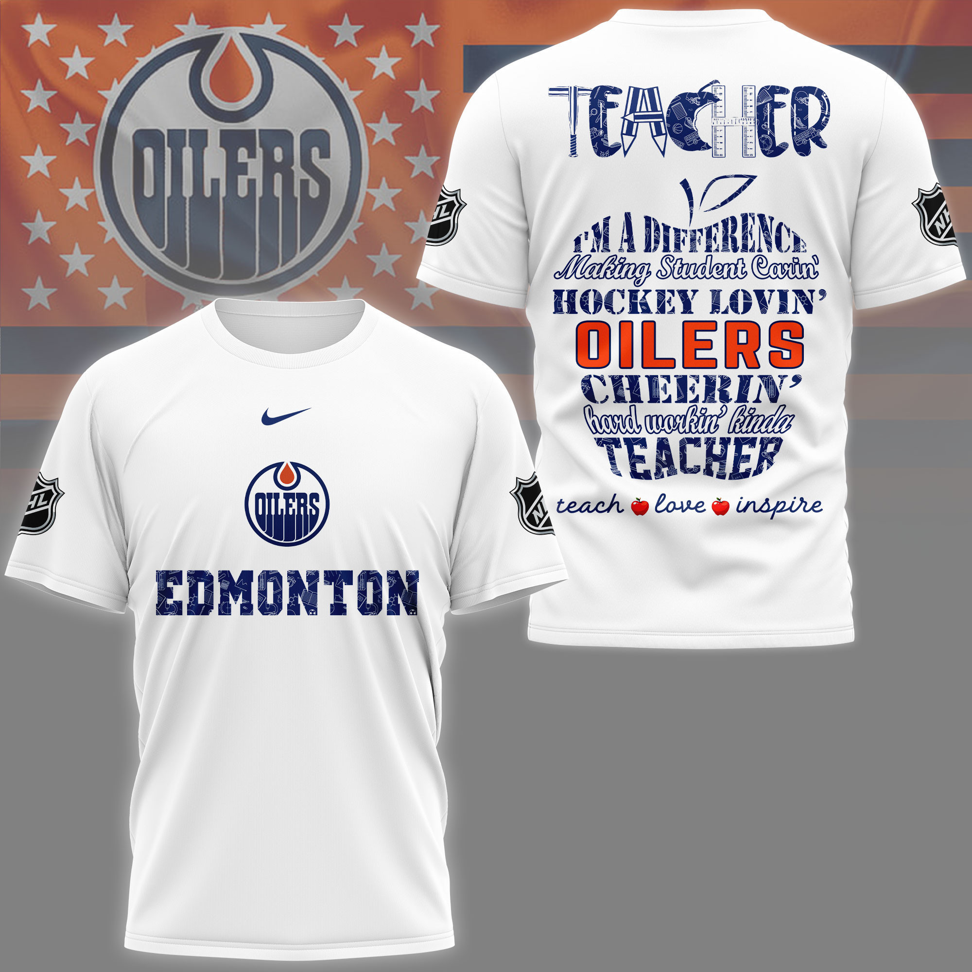 Edmonton Oilers | Premium NHL Teacher Pride 3D Shirt NY