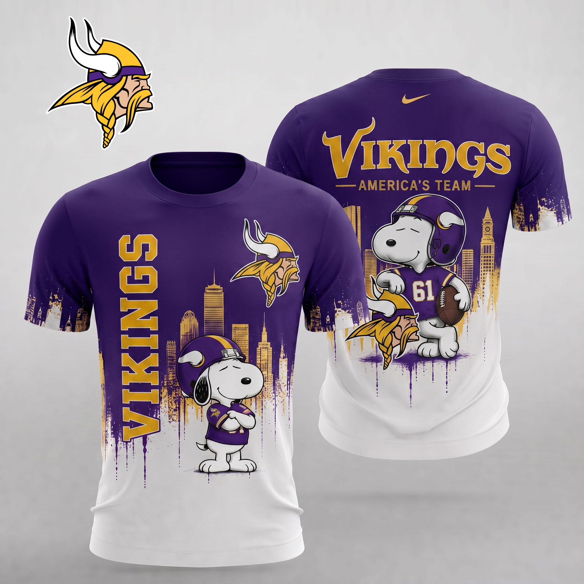 Minnesota Vikings | Premium NFL Gridiron Sunday Cartoon 3D Shirt NTH1