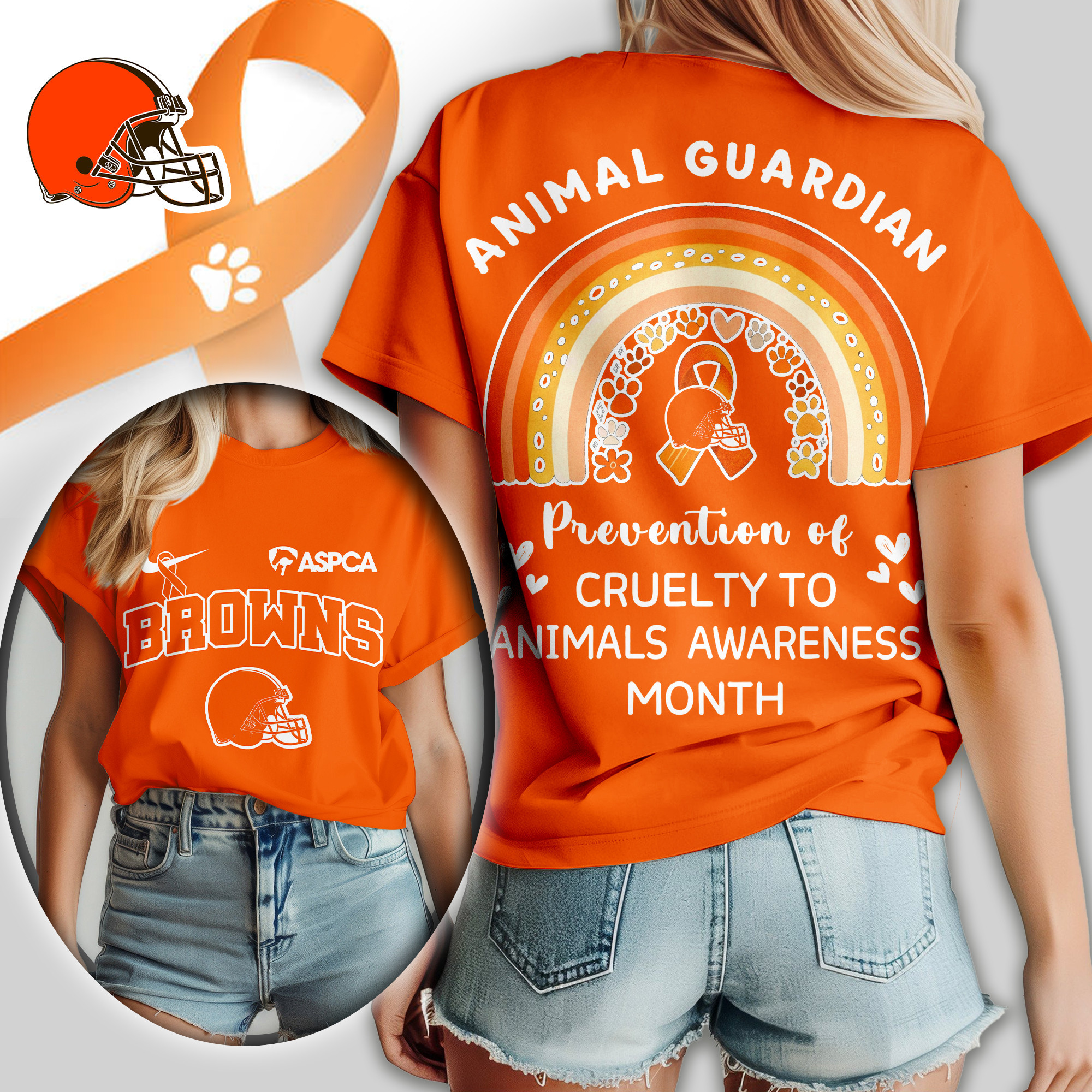 Cleveland Browns | Premium NFL Animal Guardian Women Shirt TD