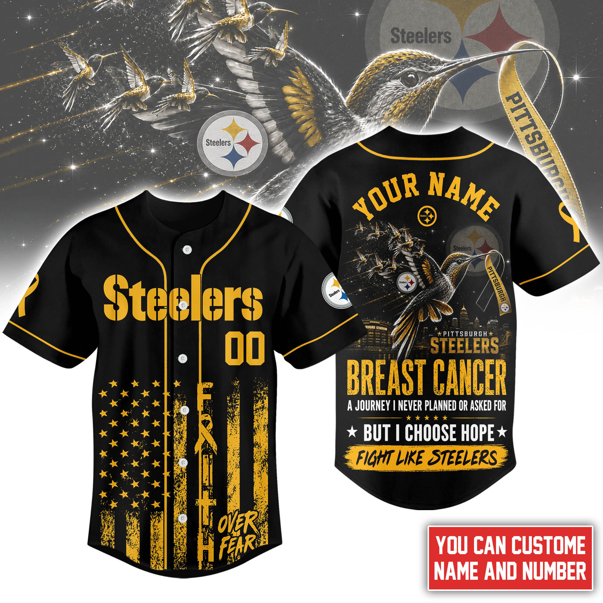 Pittsburgh Steelers | Premium NFL Hope Over Fear Jersey NTH1