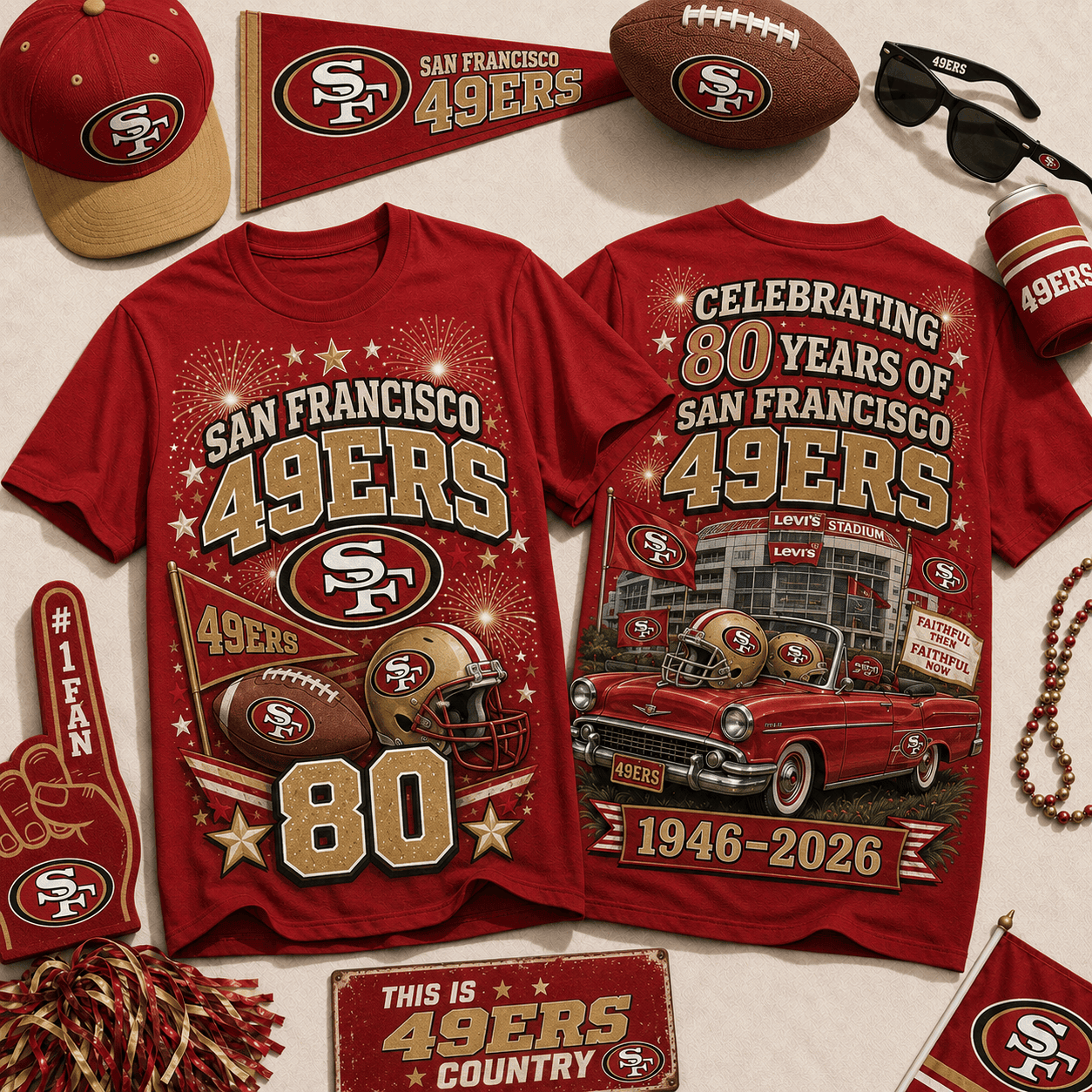 San Francisco 49ers | Premium NFL Legacy Celebration 3D Shirt NY