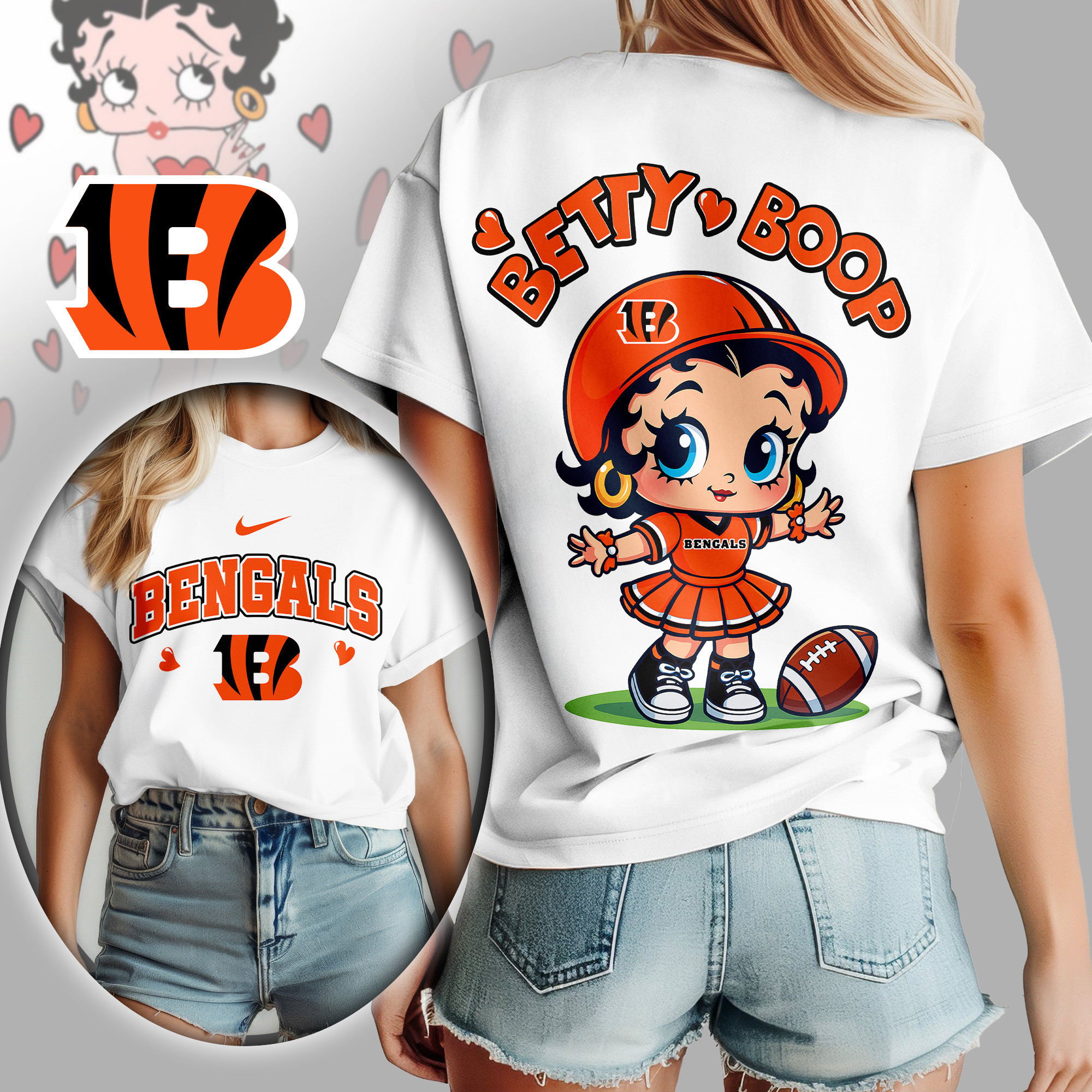 Cincinnati Bengals | Premium NFL Betty Boop Women's Shirt TD