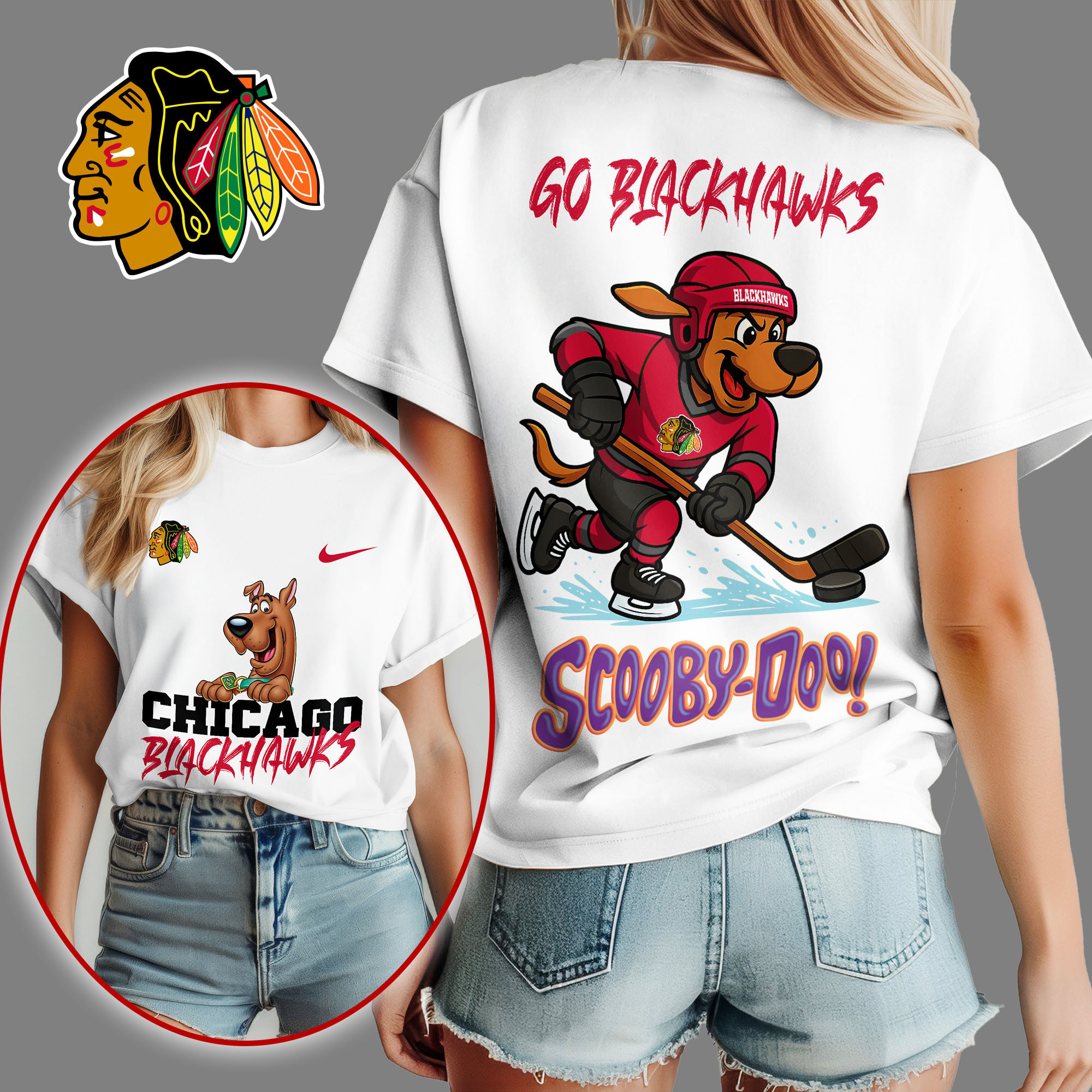Chicago Blackhawks | Premium NHL Scooby-Doo Fan Women's Shirt NY
