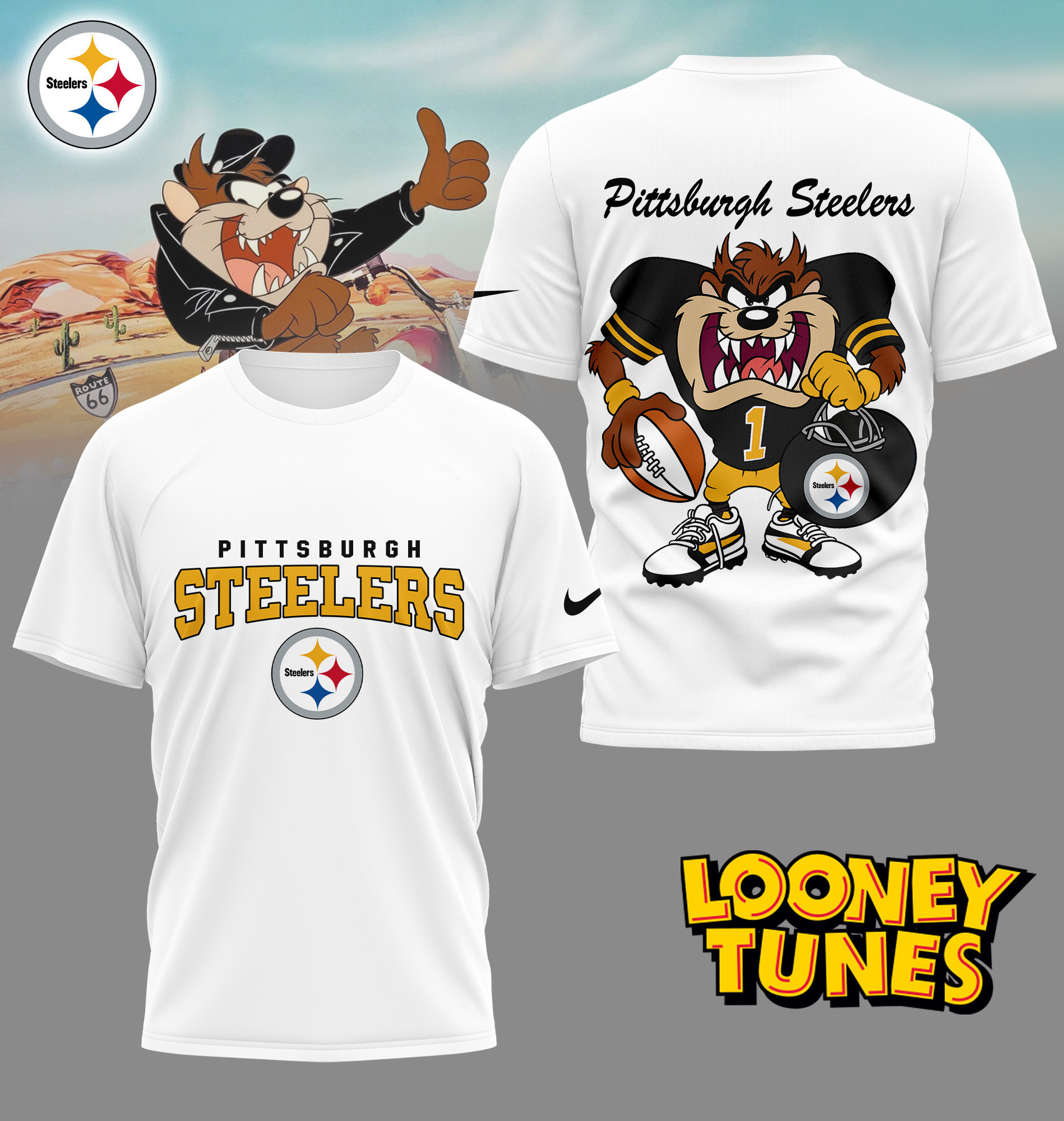 Pittsburgh Steelers | Premium NFL and Looney Tunes Fan Shirt HI