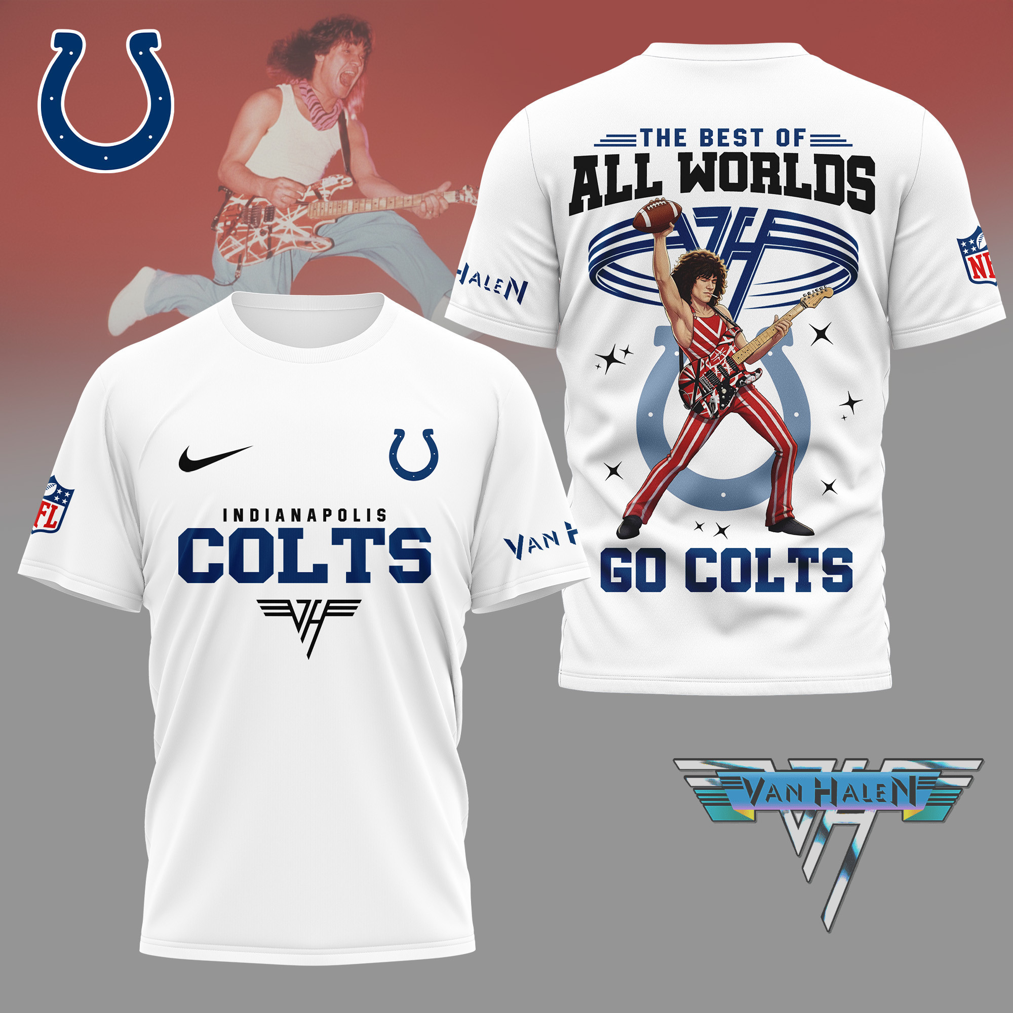 Indianapolis Colts | Premium NFL Van Halen Graphic 3D Shirt NY