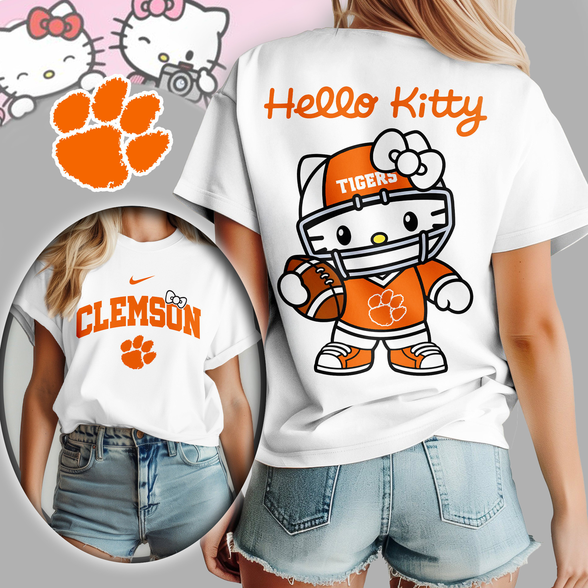 Clemson Tigers | Premium NCAA Hello Kitty Women's Shirt TD