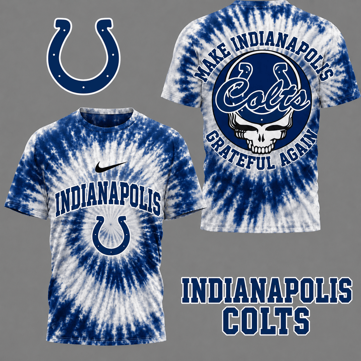 Indianapolis Colts | Premium NFL Grateful Again Tie Dye 3D Shirt NY