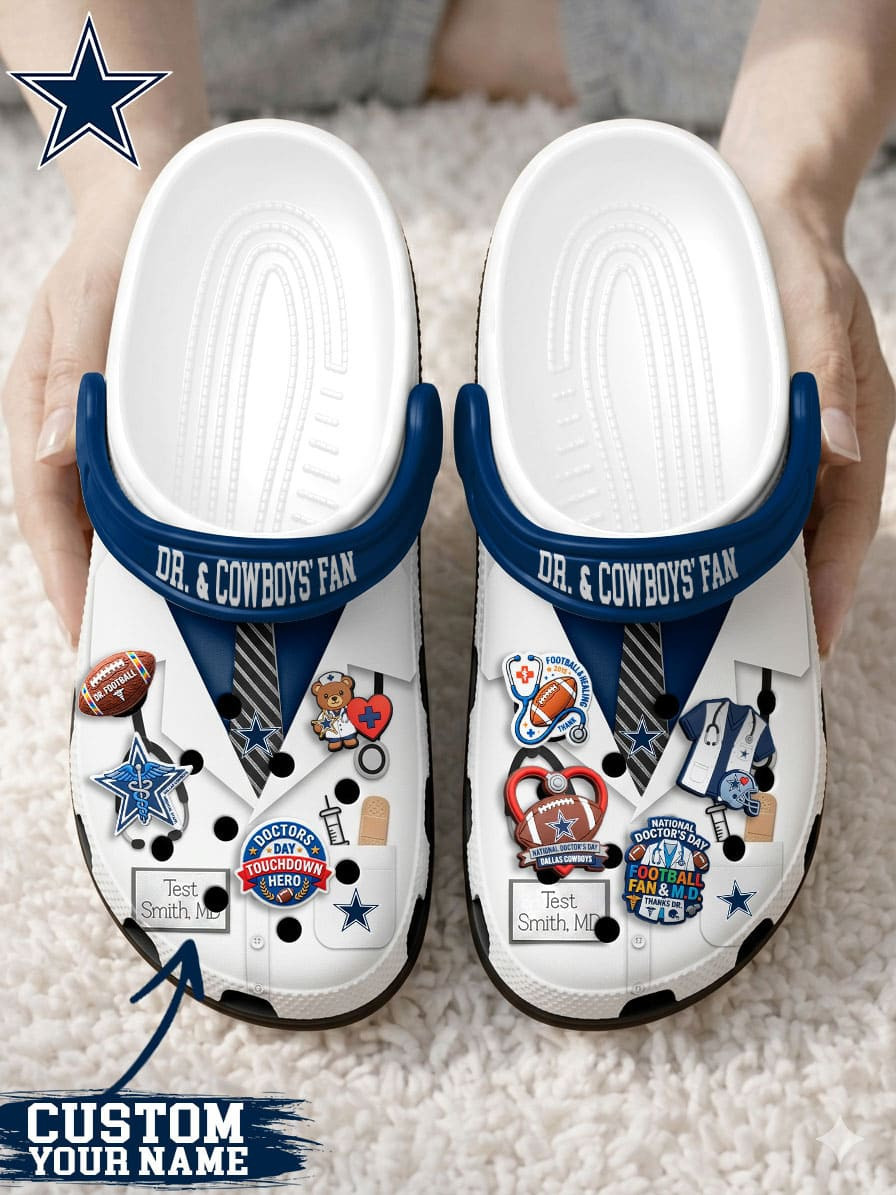 Dallas Cowboys | PREMIUM NFL NATIONAL DOCTOR'S DAY CLOGS WITH 8 CHARMS HY