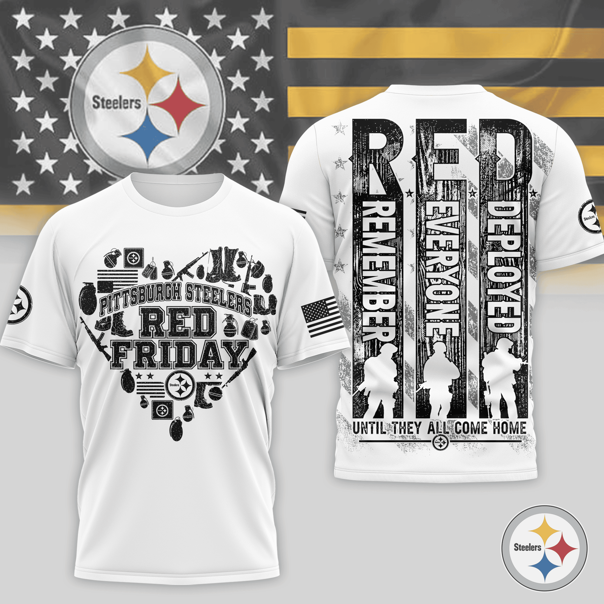 Pittsburgh Steelers | Premium NFL Remember Everyone Deployed 3D Shirt NTH1