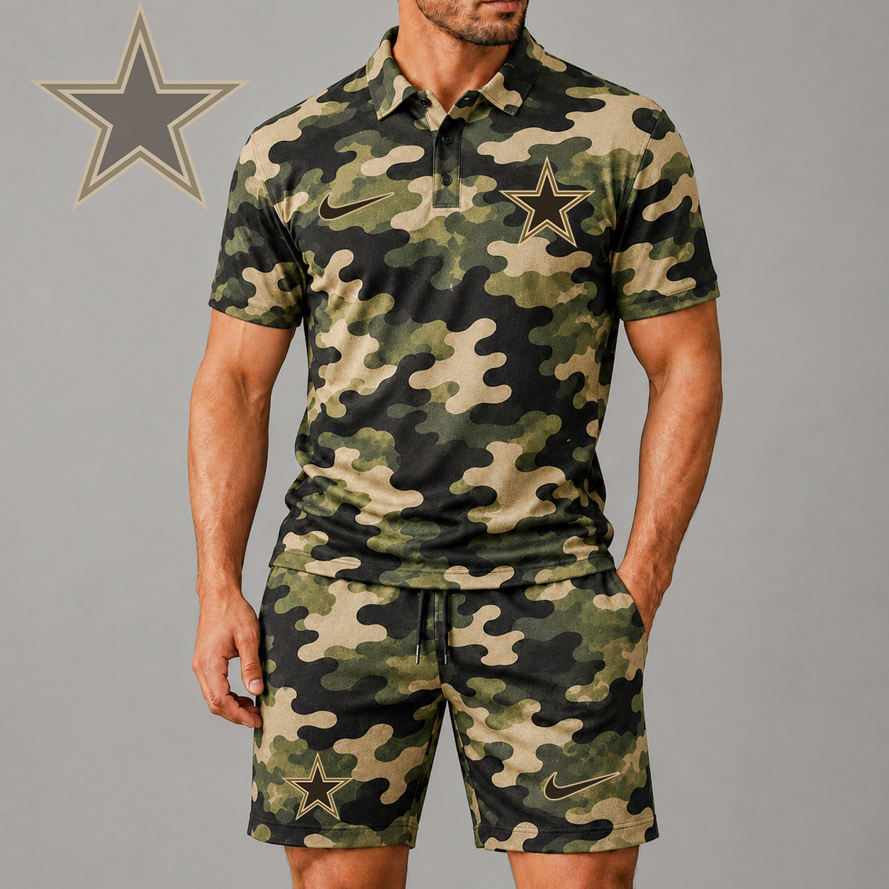 Dallas Cowboys | Premium NFL Military Camo Polo & Shorts Set NY