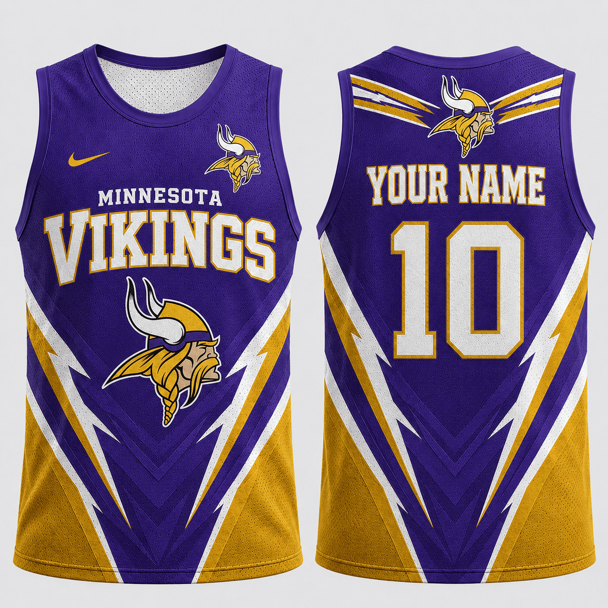 Minnesota Vikings | Premium NFL Personalized Name Number Fan Pride Tank Top TD