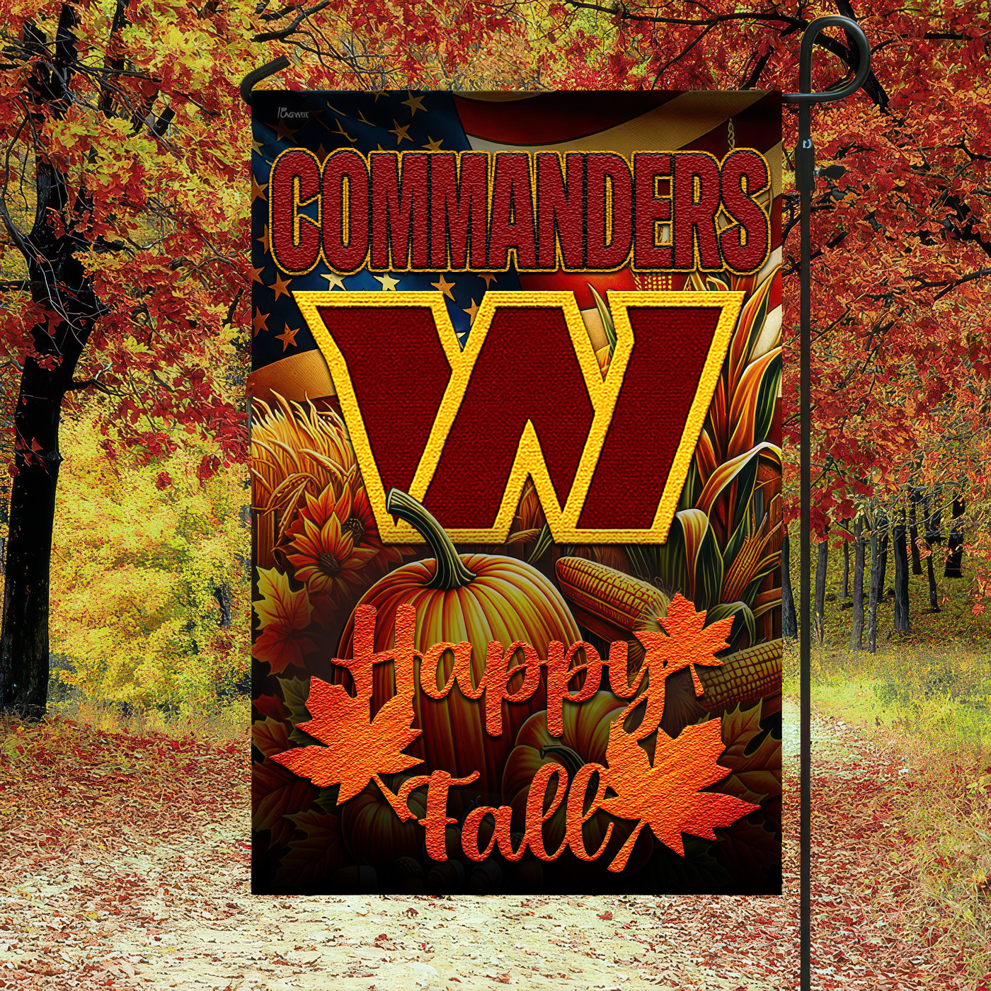 Washington Commanders | Premium NFL Happy Fall Flag TD