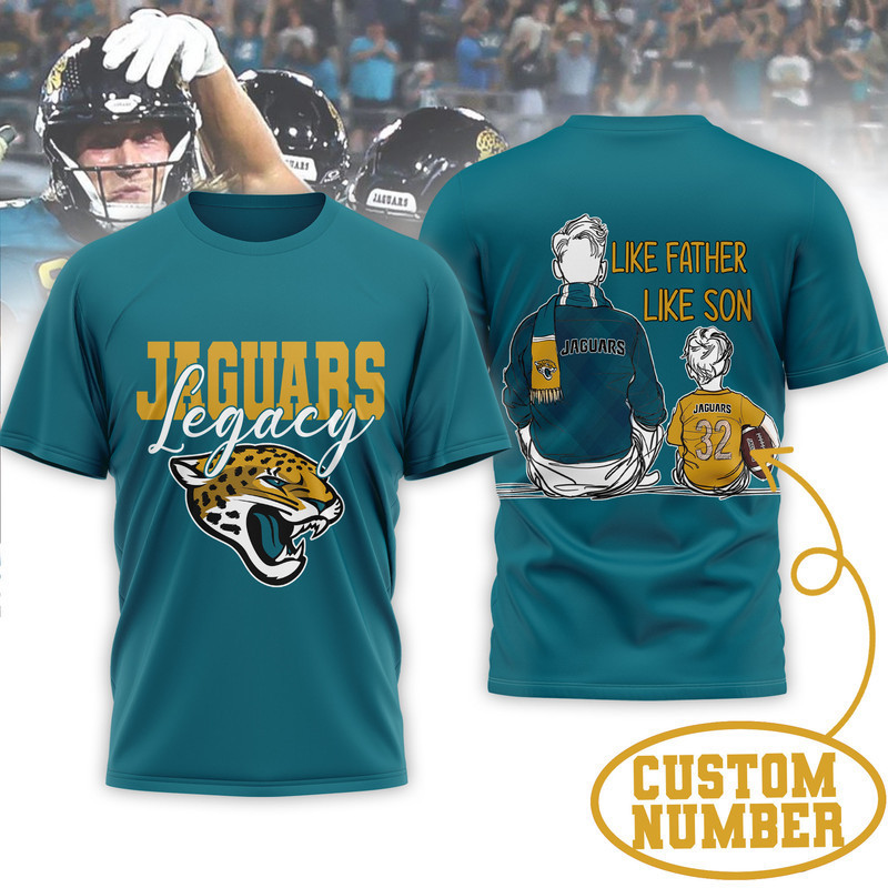 Jacksonville Jaguars | Premium NFL Legacy Father Day 3D Shirt HY