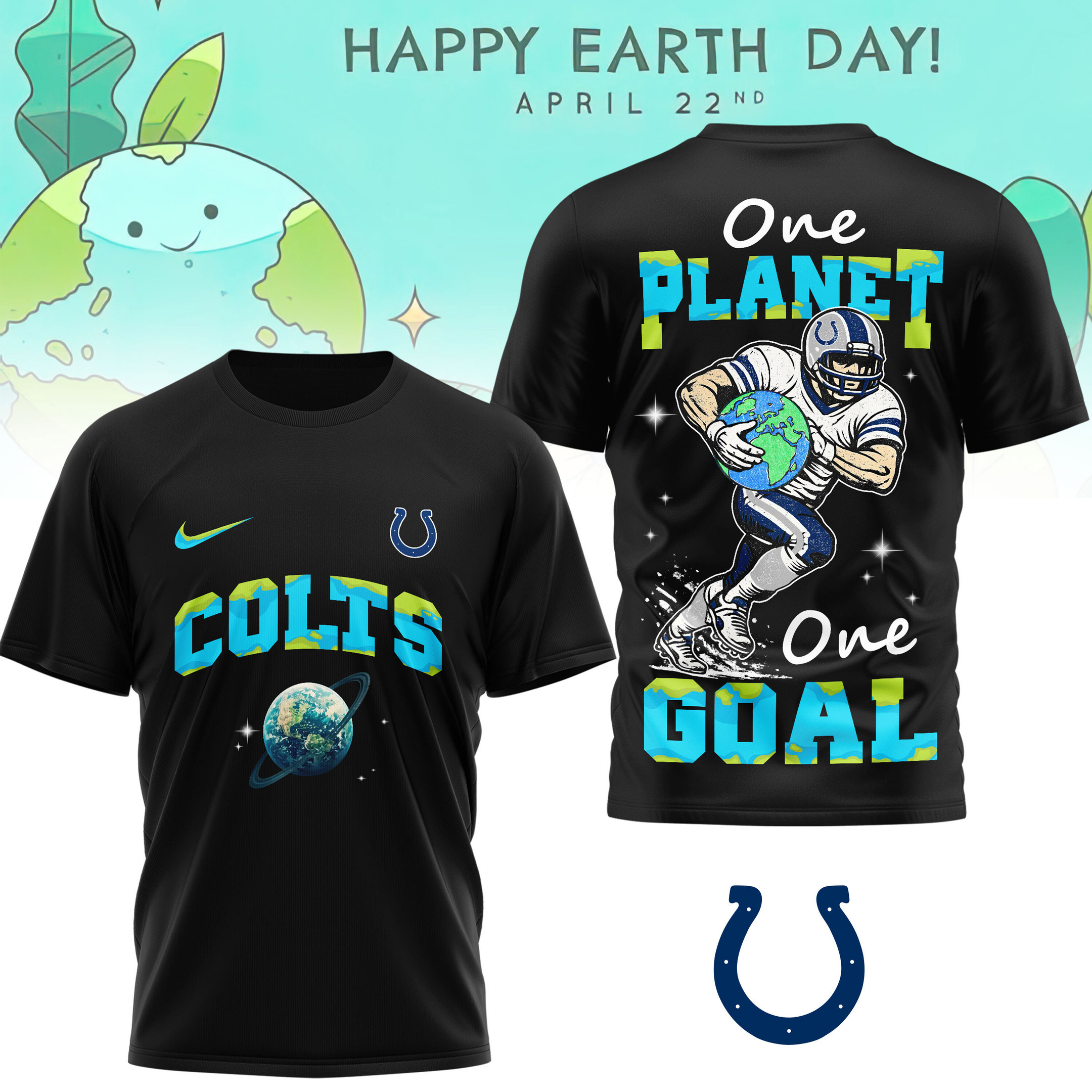 Indianapolis Colts | Premium NFL x Earth Day 3D Shirt HY