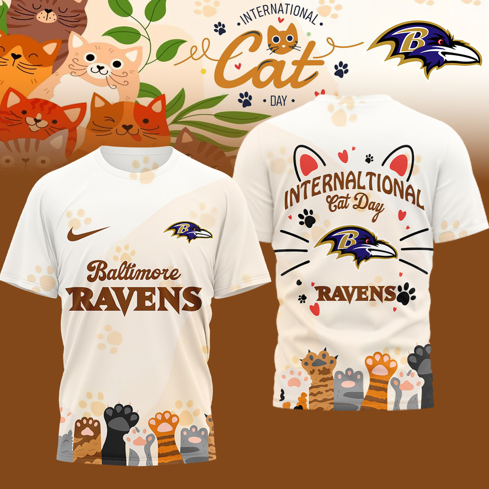 Baltimore Ravens | Premium NFL International Cat Day 3D Shirt HI