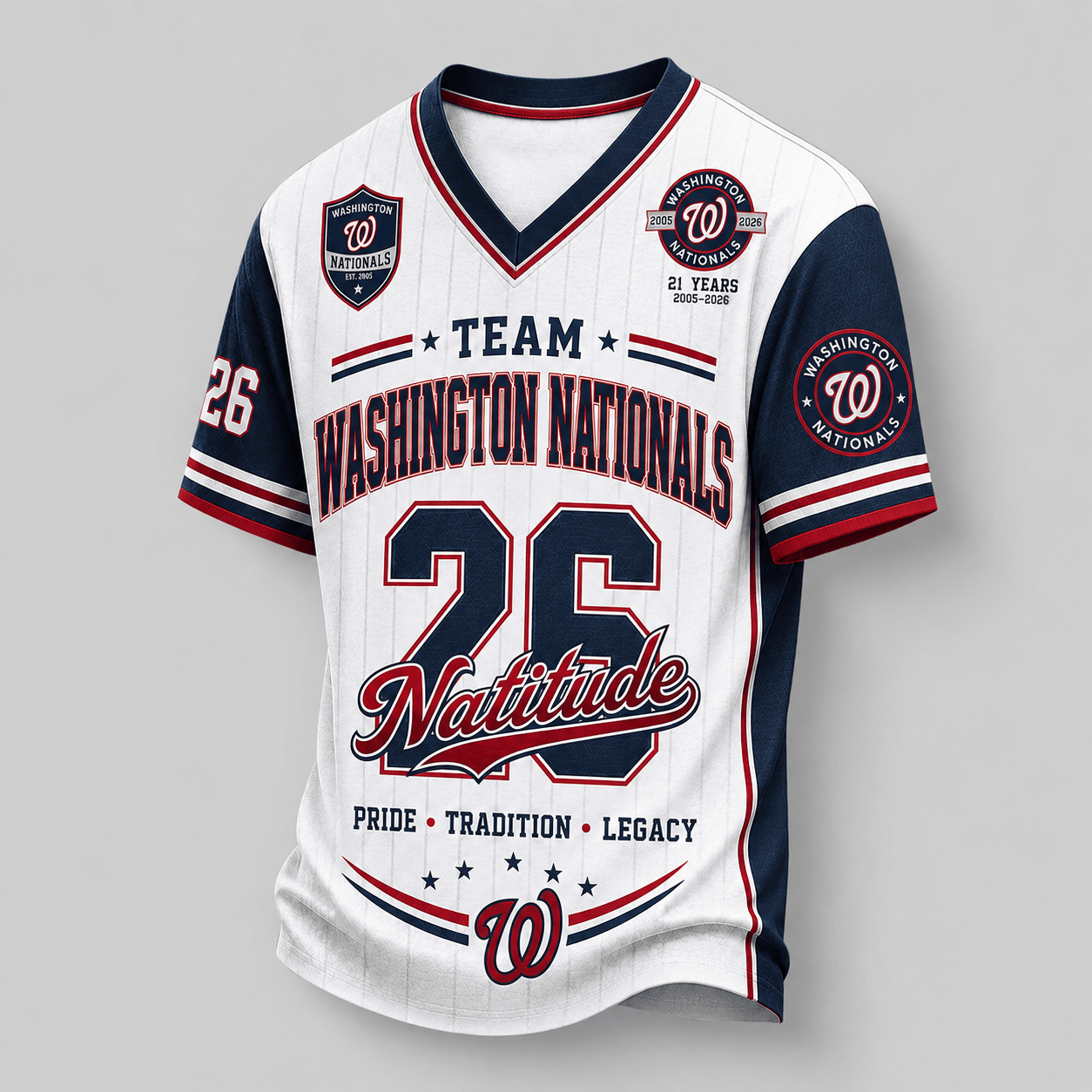 Washington Nationals | Premium MLB Legacy Pride V-Neck Jersey