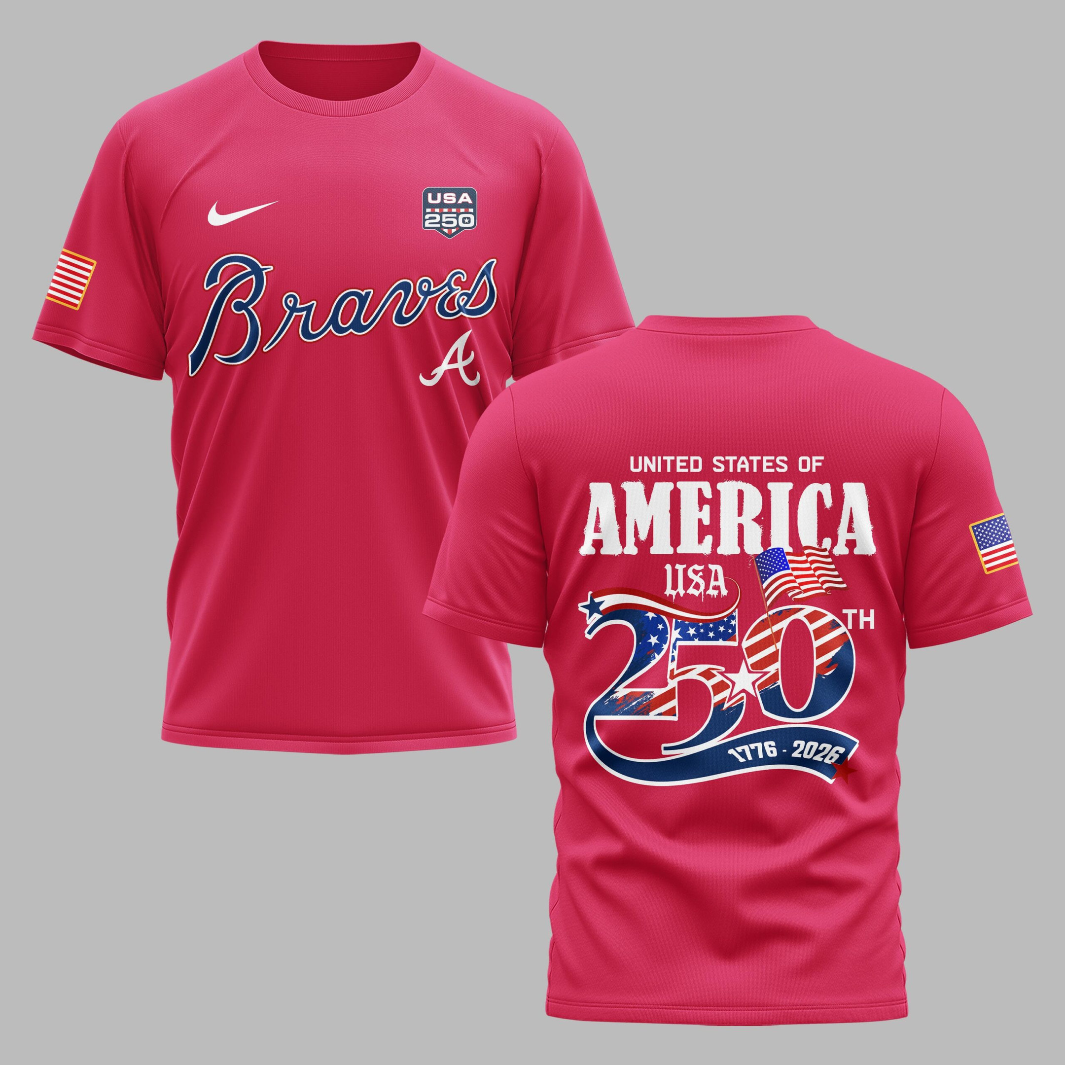Atlanta Braves X 250 Years Of Freedom Premium T Shirt