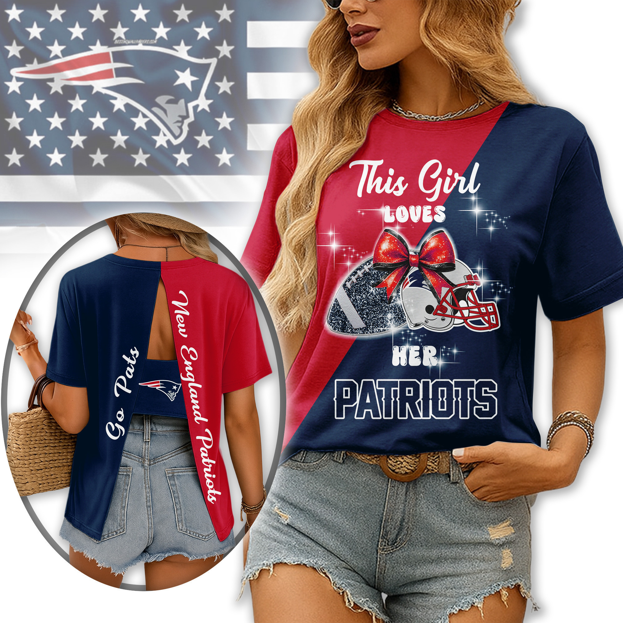 New England Patriots | Premium NFL Back Slit Short Sleeve TD