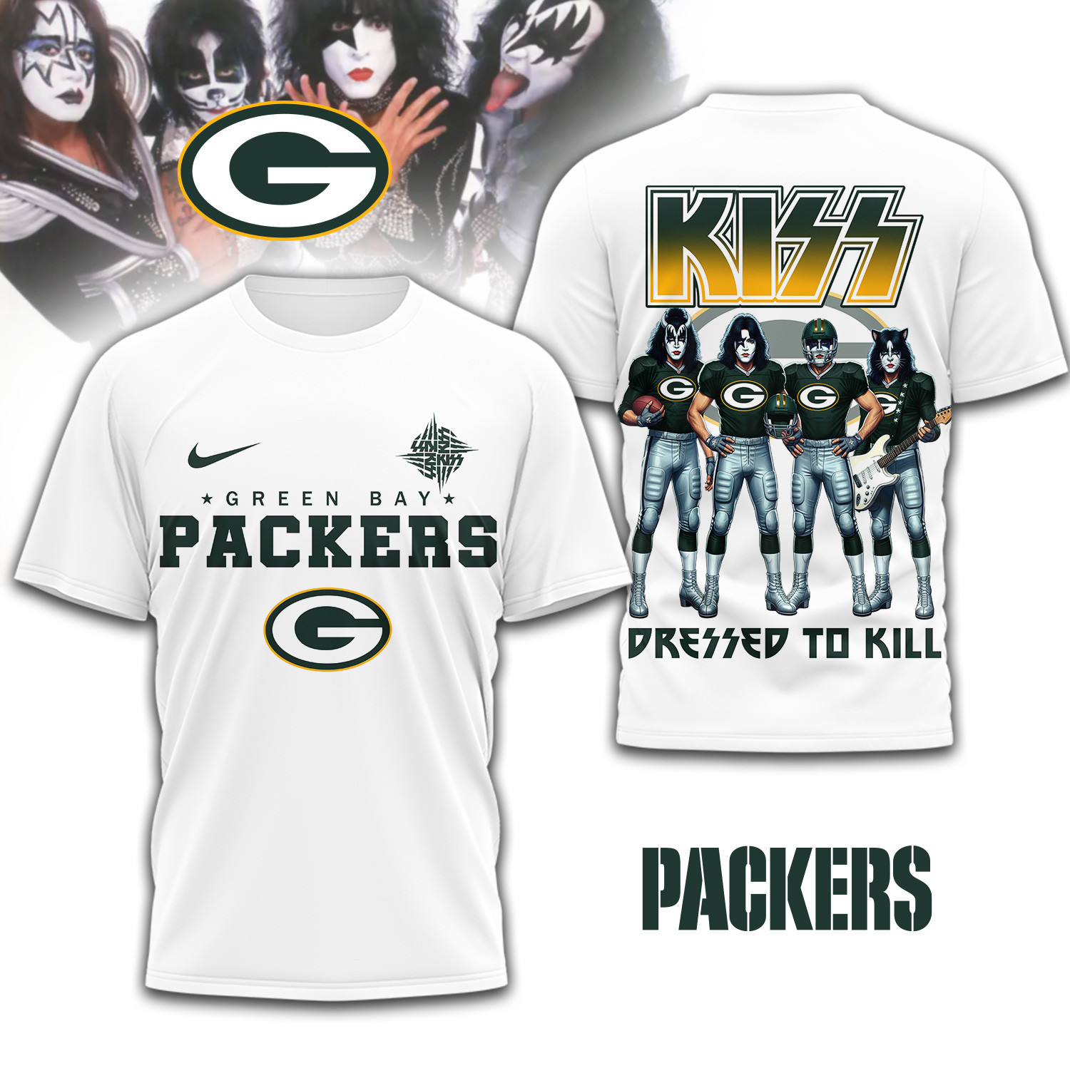 Green Bay Packers | Premium NFL Dressed to Kill Kiss Band 3D Shirt TD