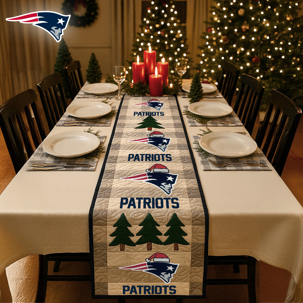 New England Patriots | Premium NFL Quilted Christmas Table Runner HI