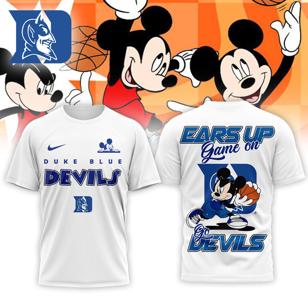 Duke Blue Devils | Premium NCAA Mickey Ears Up Game On 3D T-Shirt PBWWZI6