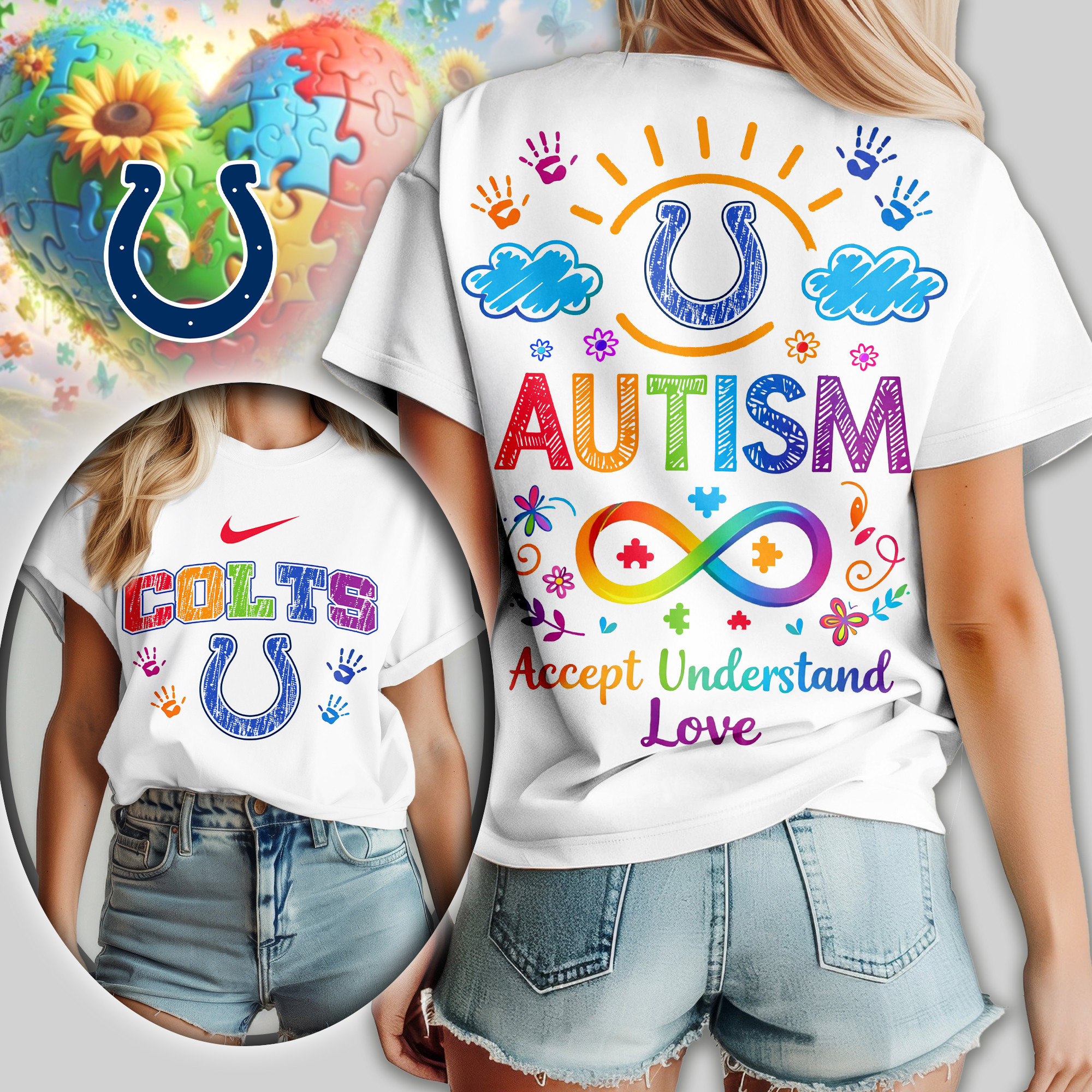 Indianapolis Colts | Premium NFL National Autism Acceptance Month Women Shirt TD