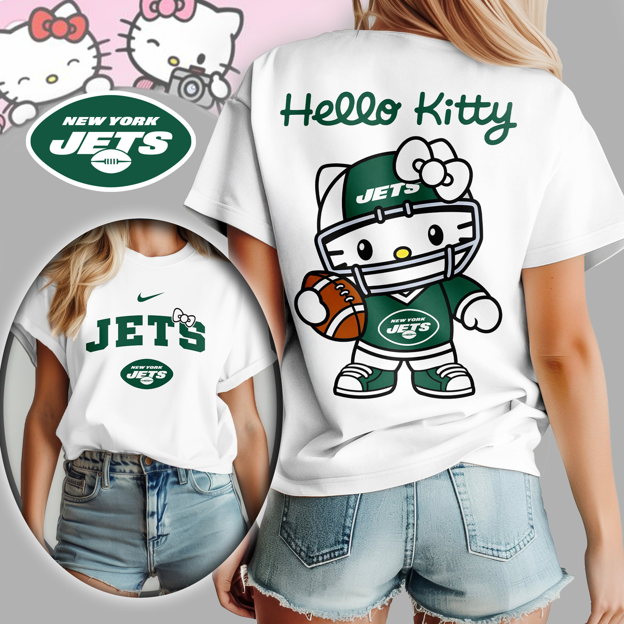 New York Jets | Premium NFL Hello Kitty Women's Shirt TD