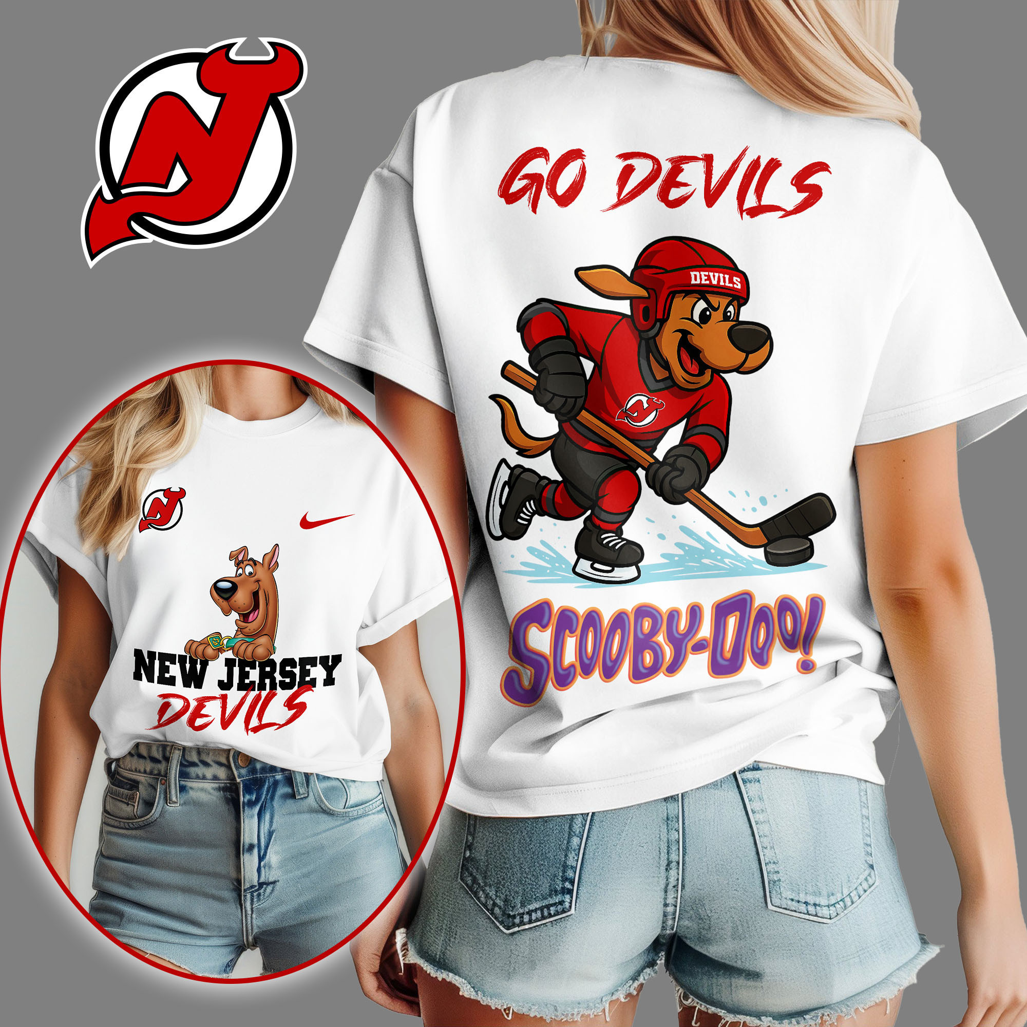 New Jersey Devils | Premium NHL Scooby-Doo Fan Women's Shirt NY