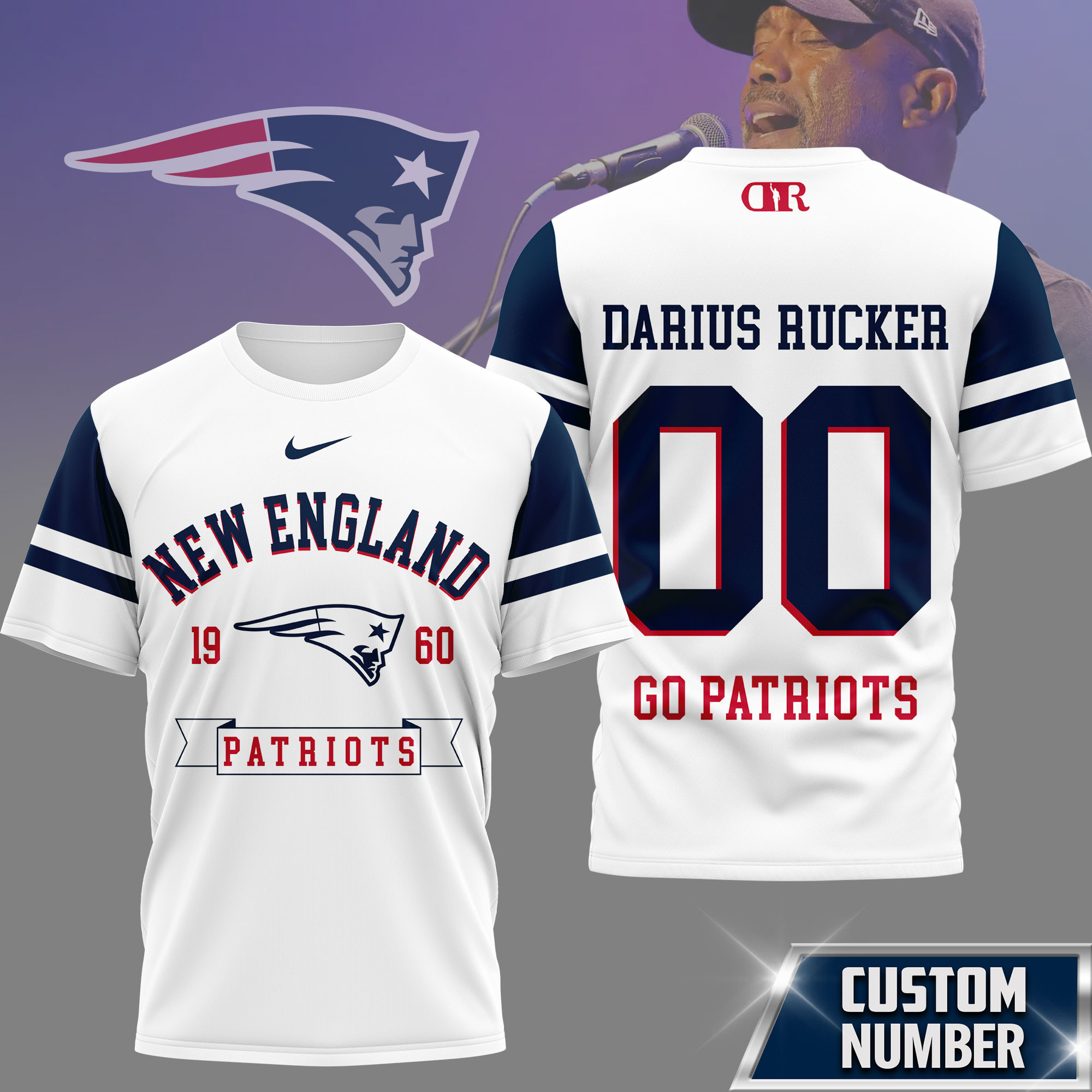 New England Patriots | Premium NFL Darius Rucker Fan 3D Shirt NY