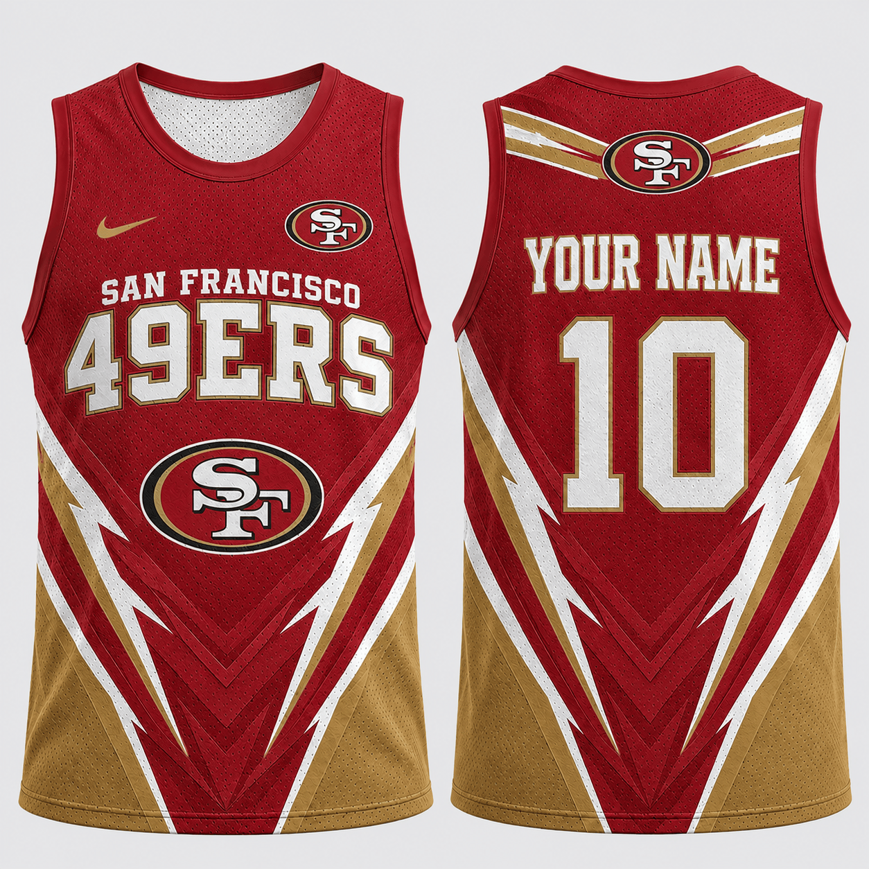 San Francisco 49ers | Premium NFL Personalized Name Number Fan Pride Tank Top TD