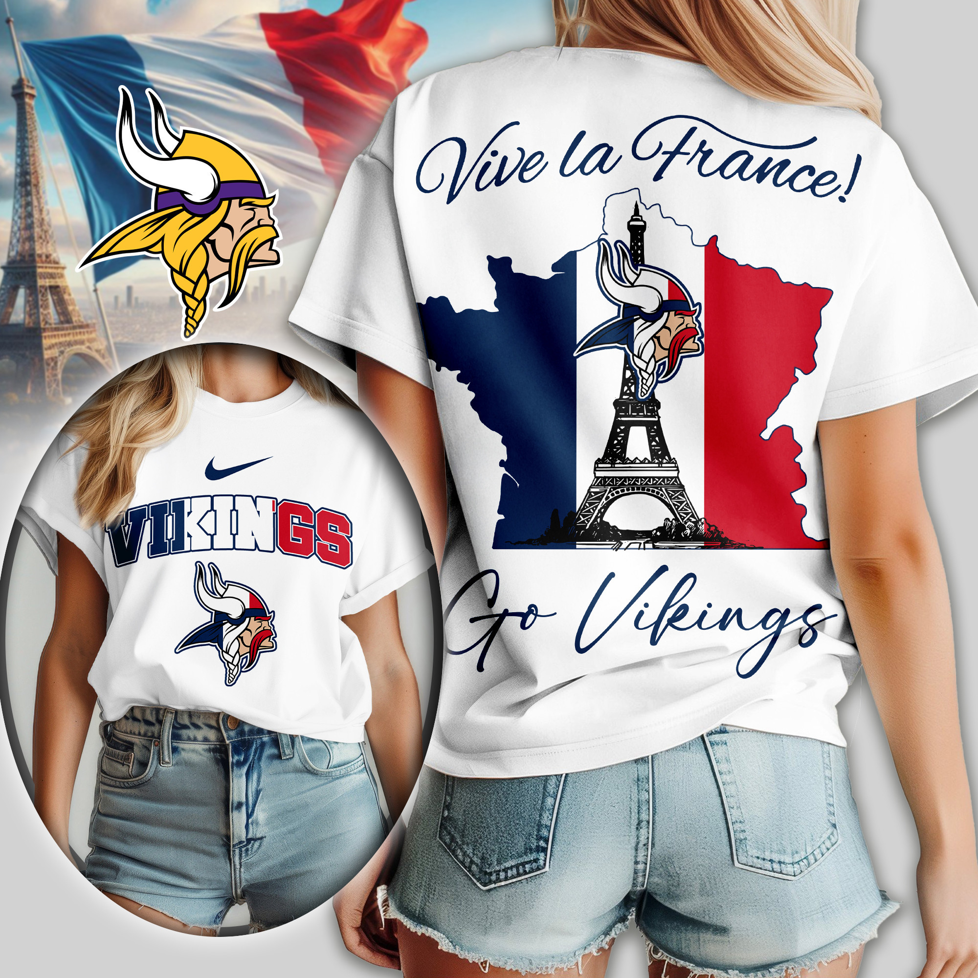 Minnesota Vikings | Premium NFL France Women Shirt TD
