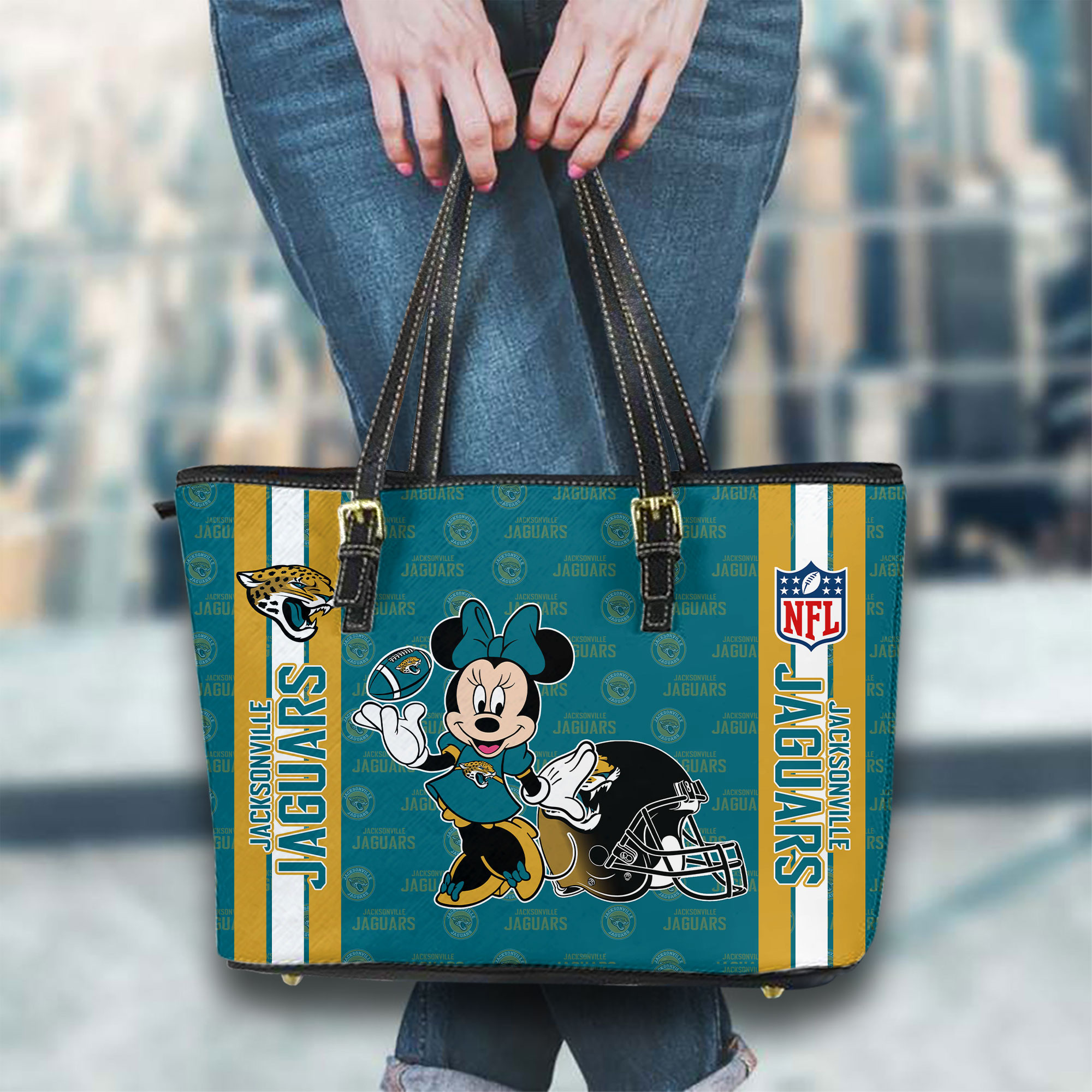 Jacksonville Jaguars Women Leather Tote Hand Bag BB25