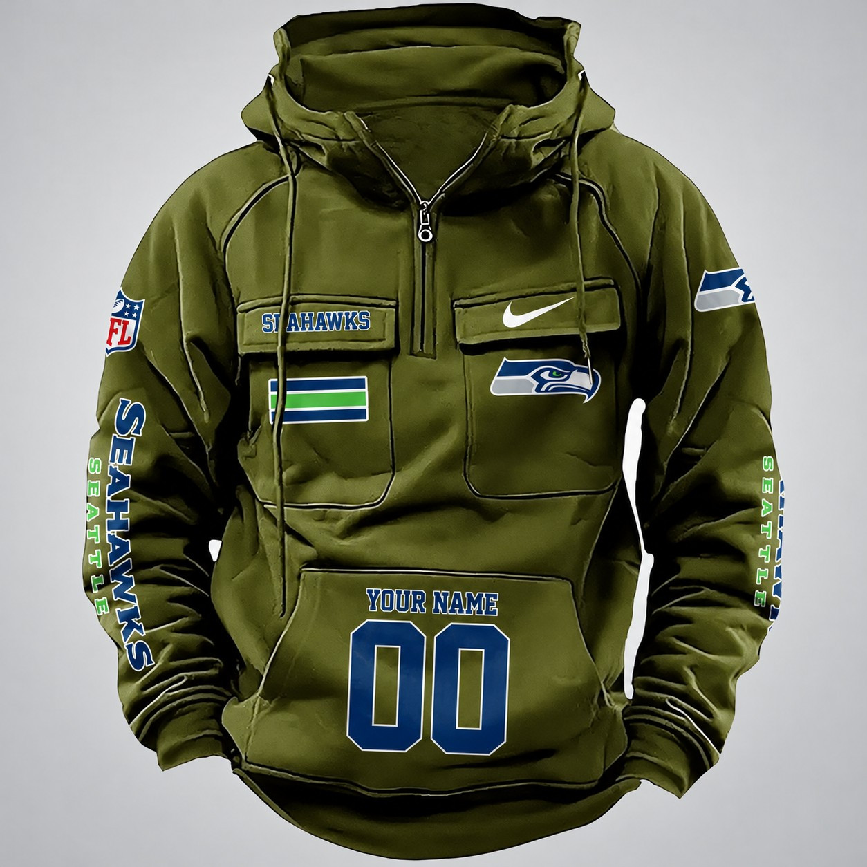 Seattle Seahawks Vintage Men Hoodie DV2 AZVMHD408