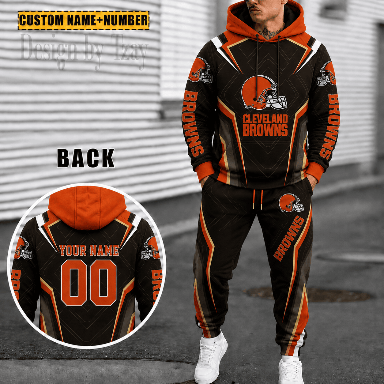 Cleveland Browns Personalized Combo Hoodie And Sweatpants Gift For Fan VA1084