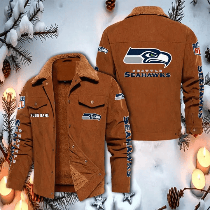 Seattle Seahawks Corduroy Fleece Jacket SPTCRFJK029