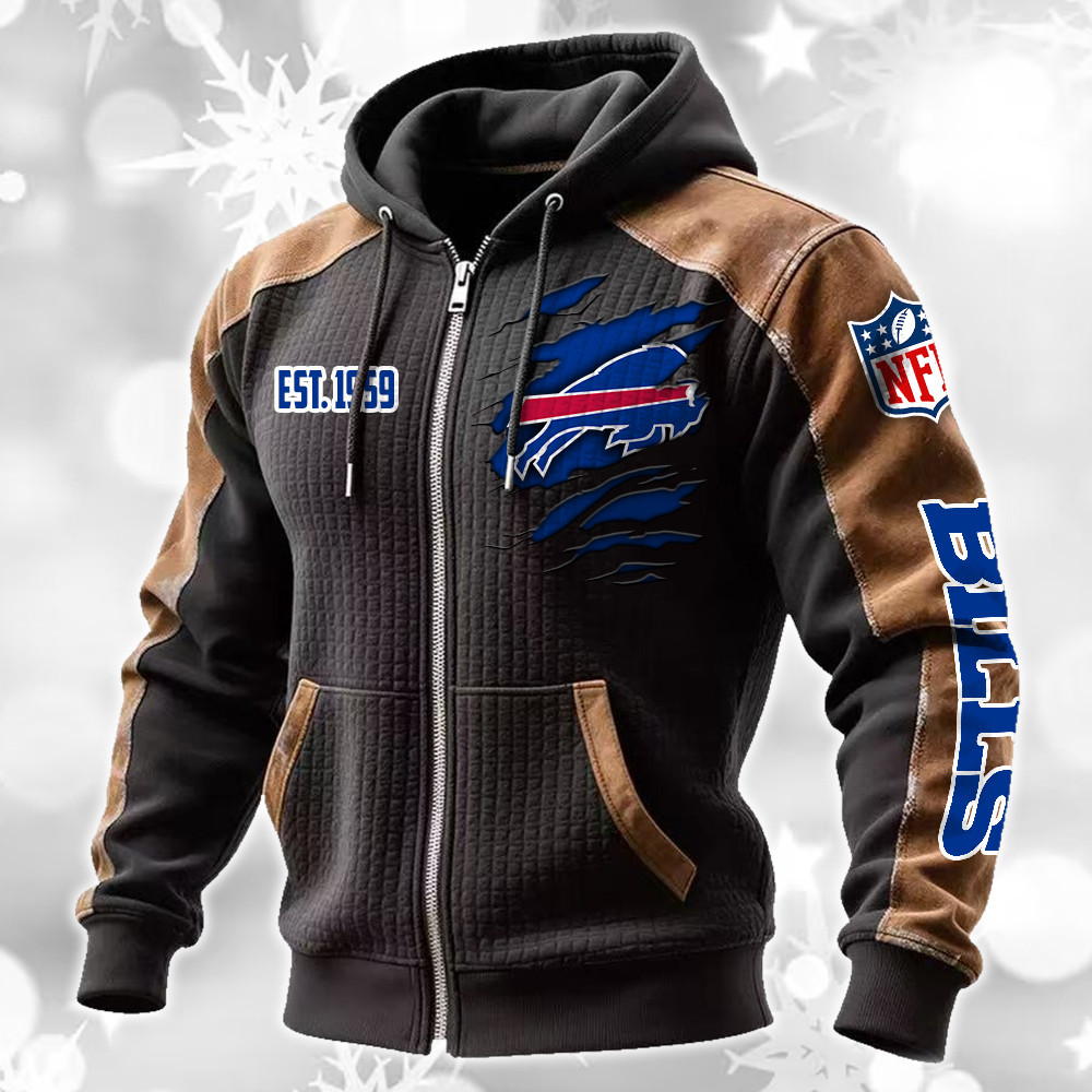 Buffalo Bills Waffle Full-Zip Fleece Hoodie DMAG0004