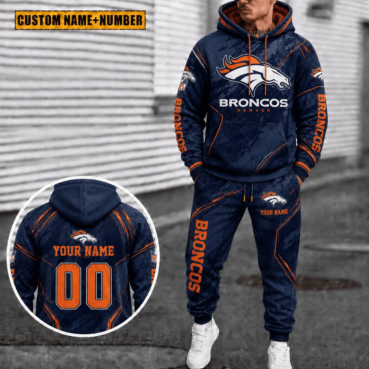 Denver Broncos Patriots Personalized Combo Hoodie And Sweatpants Gift For Fan VAN40024