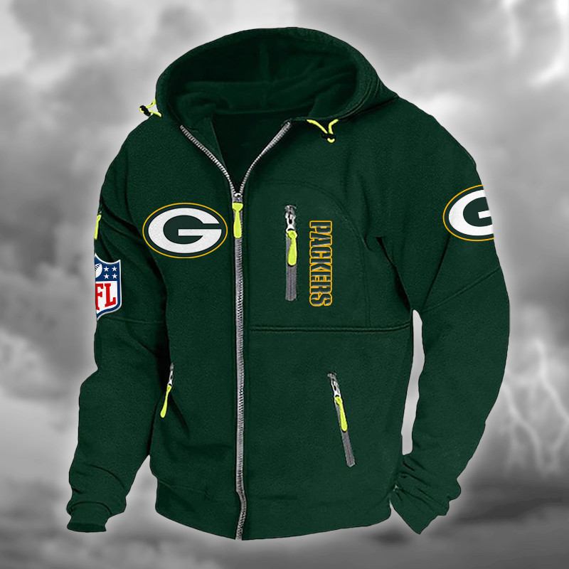 Green Bay Packers DMCD0663 Hooded Cardigan Jacket