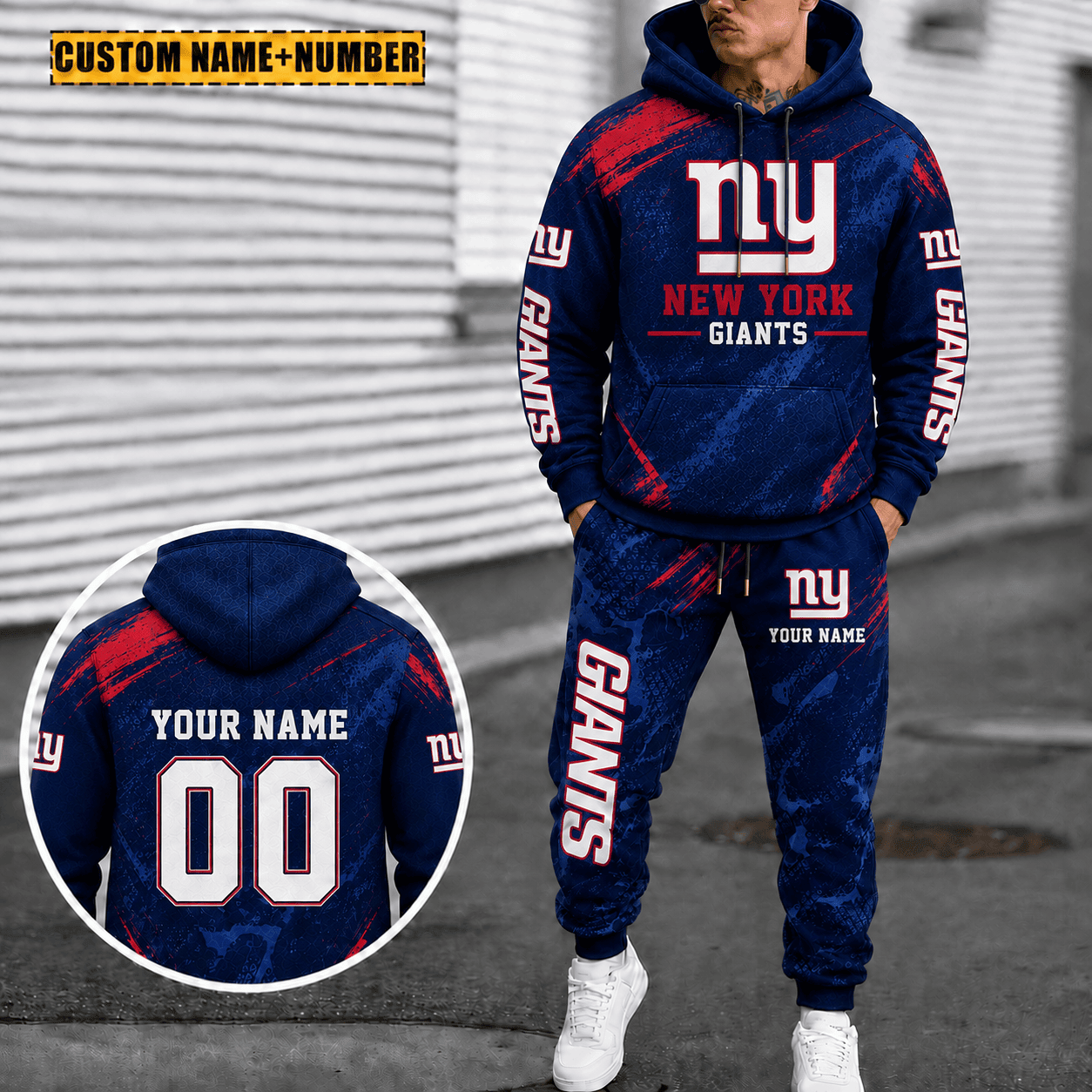 New York Giants Personalized Combo Hoodie And Sweatpants Gift For Fan VA1063