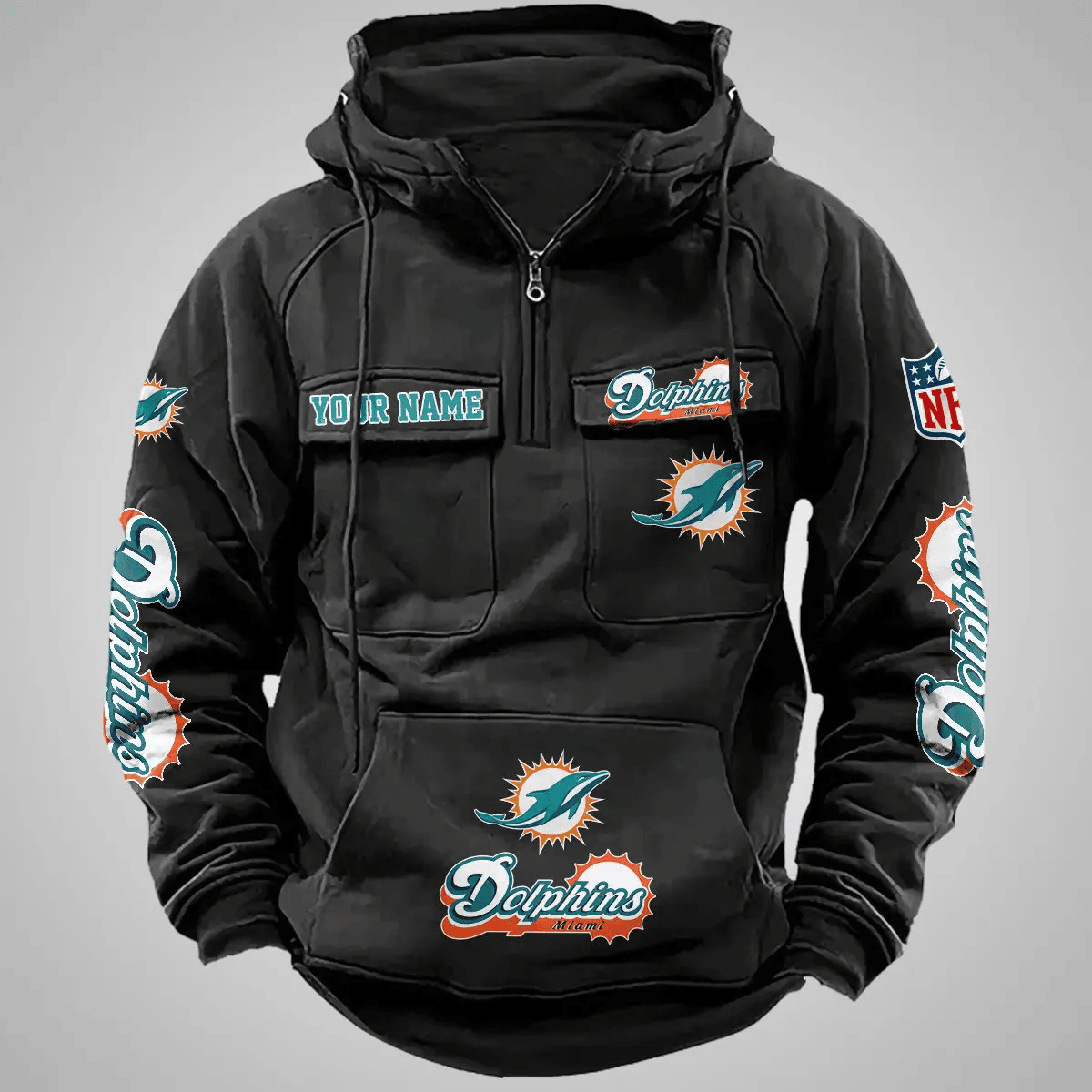 Miami Dolphins Vintage Men Hoodie AZVMHD101