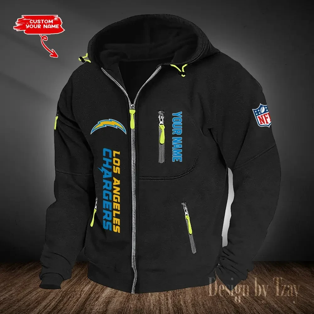 Los Angeles Chargers Hooded Cardigan Zip Hoodie ANZ2DZH206
