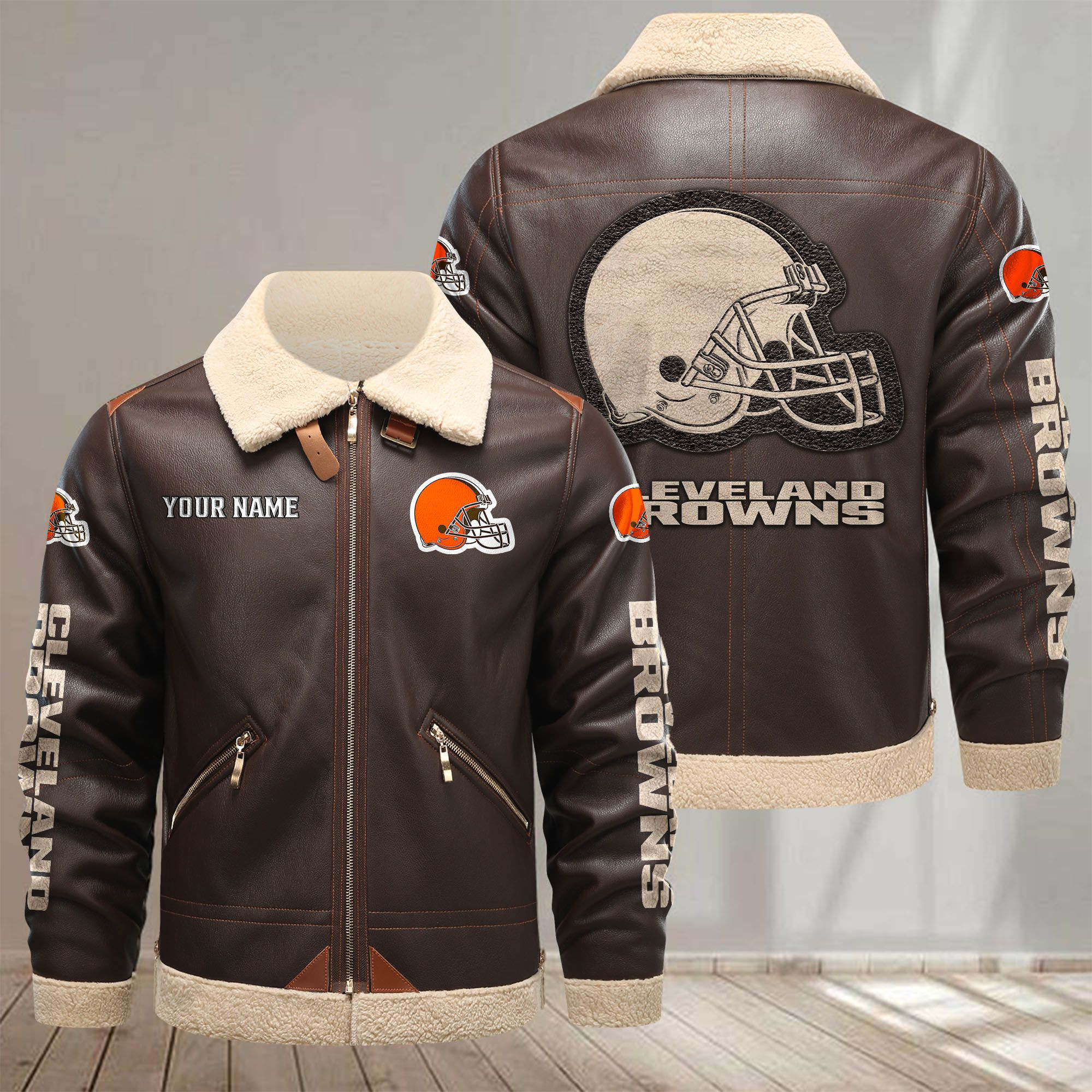 Cleveland Browns VITPL078 Leather Jacket – Premium & Ultra-Thick Leather Jacket