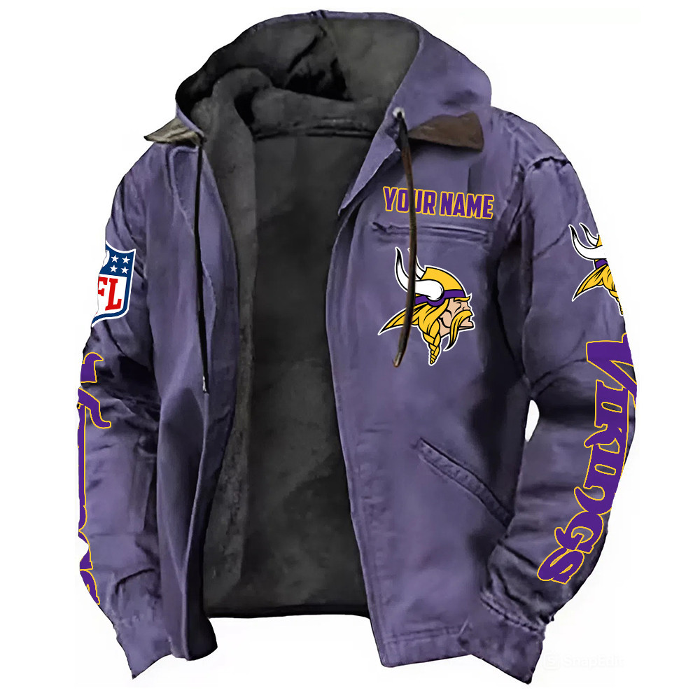 Minnesota Vikings DMJK0021 Hooded Cardigan Jacket